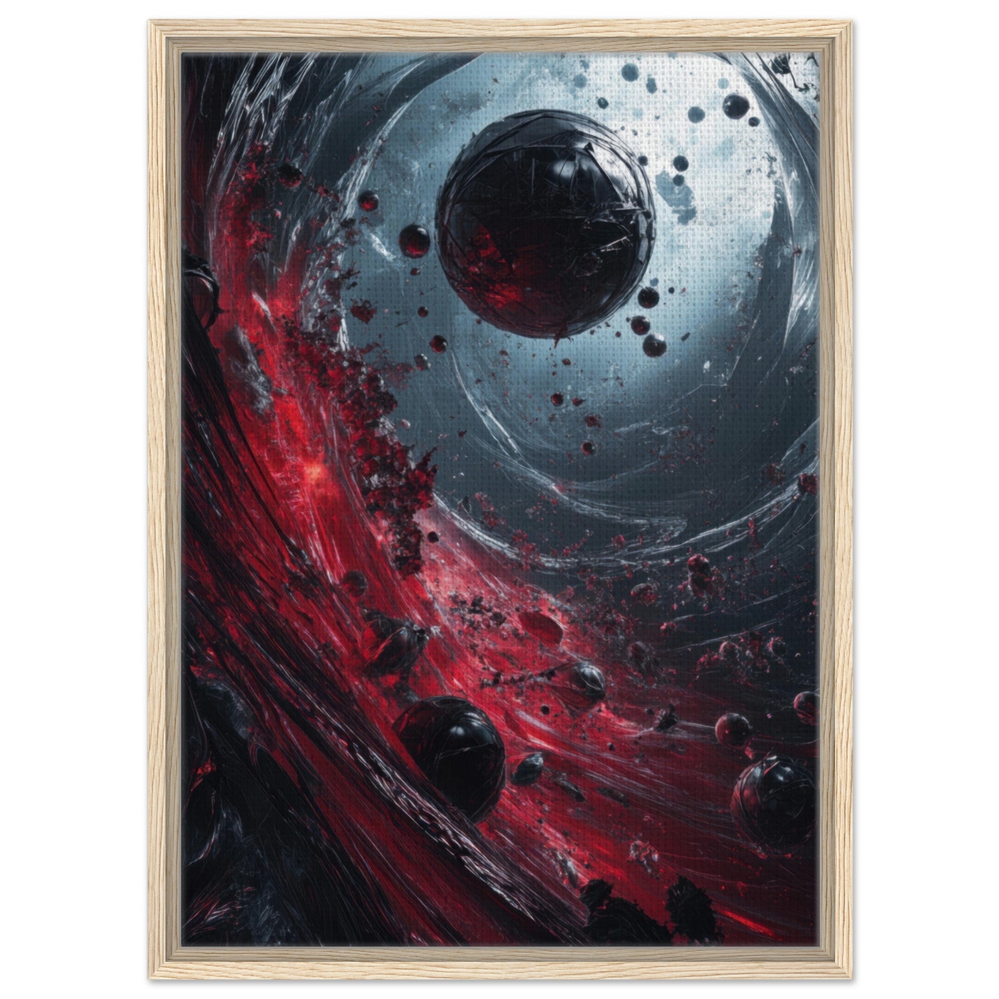 Framed Canvas Portrait - Gravitys Collapse A violent implosion of fragment 6 - Shop Ai Art WebShop - Digital Art online Store
