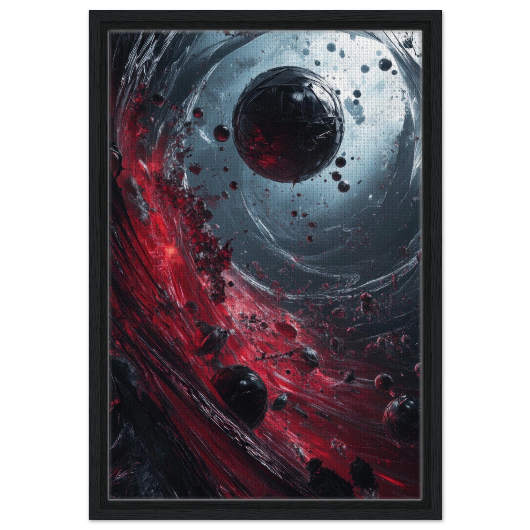Framed Canvas Portrait - Gravitys Collapse A violent implosion of fragment 6 - Shop Ai Art WebShop - Digital Art online Store