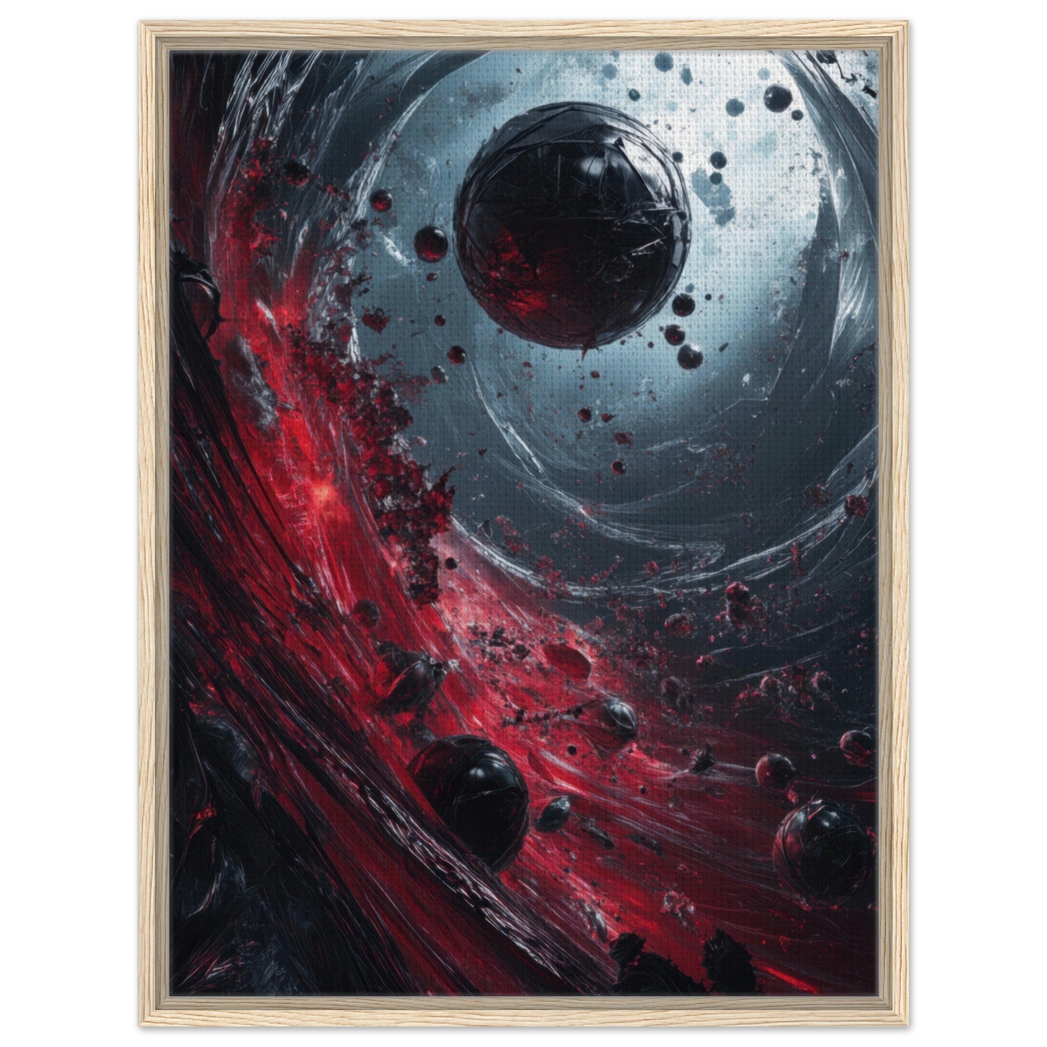 Framed Canvas Portrait - Gravitys Collapse A violent implosion of fragment 6 - Shop Ai Art WebShop - Digital Art online Store