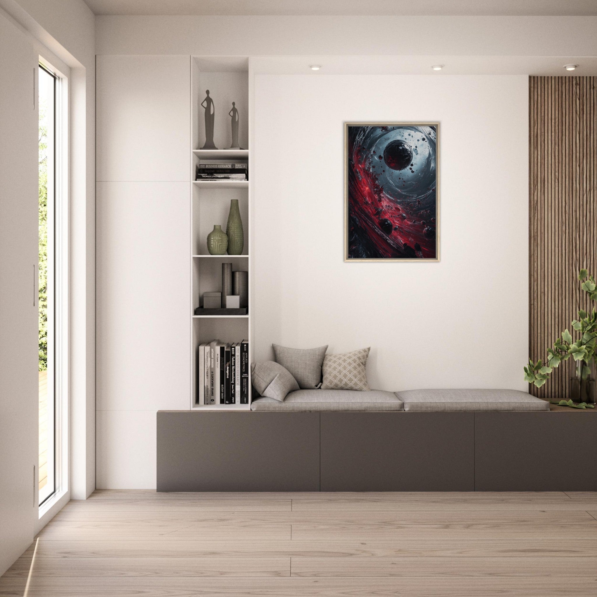 Framed Canvas Portrait - Gravitys Collapse A violent implosion of fragment 6 - Shop Ai Art WebShop - Digital Art online Store