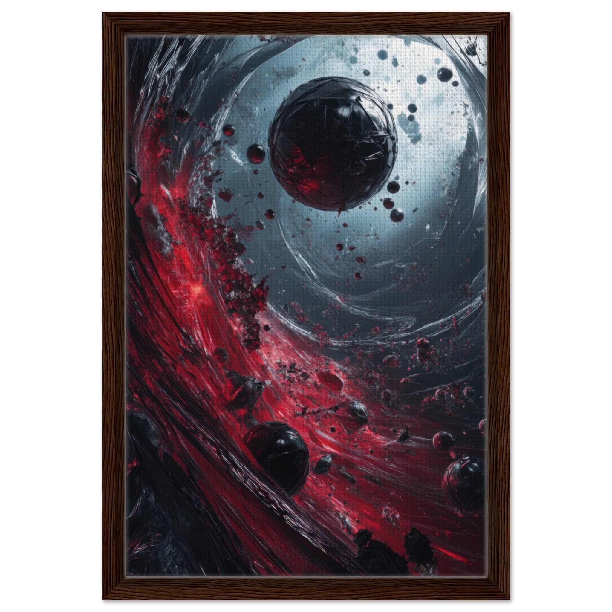 Framed Canvas Portrait - Gravitys Collapse A violent implosion of fragment 6 - Shop Ai Art WebShop - Digital Art online Store