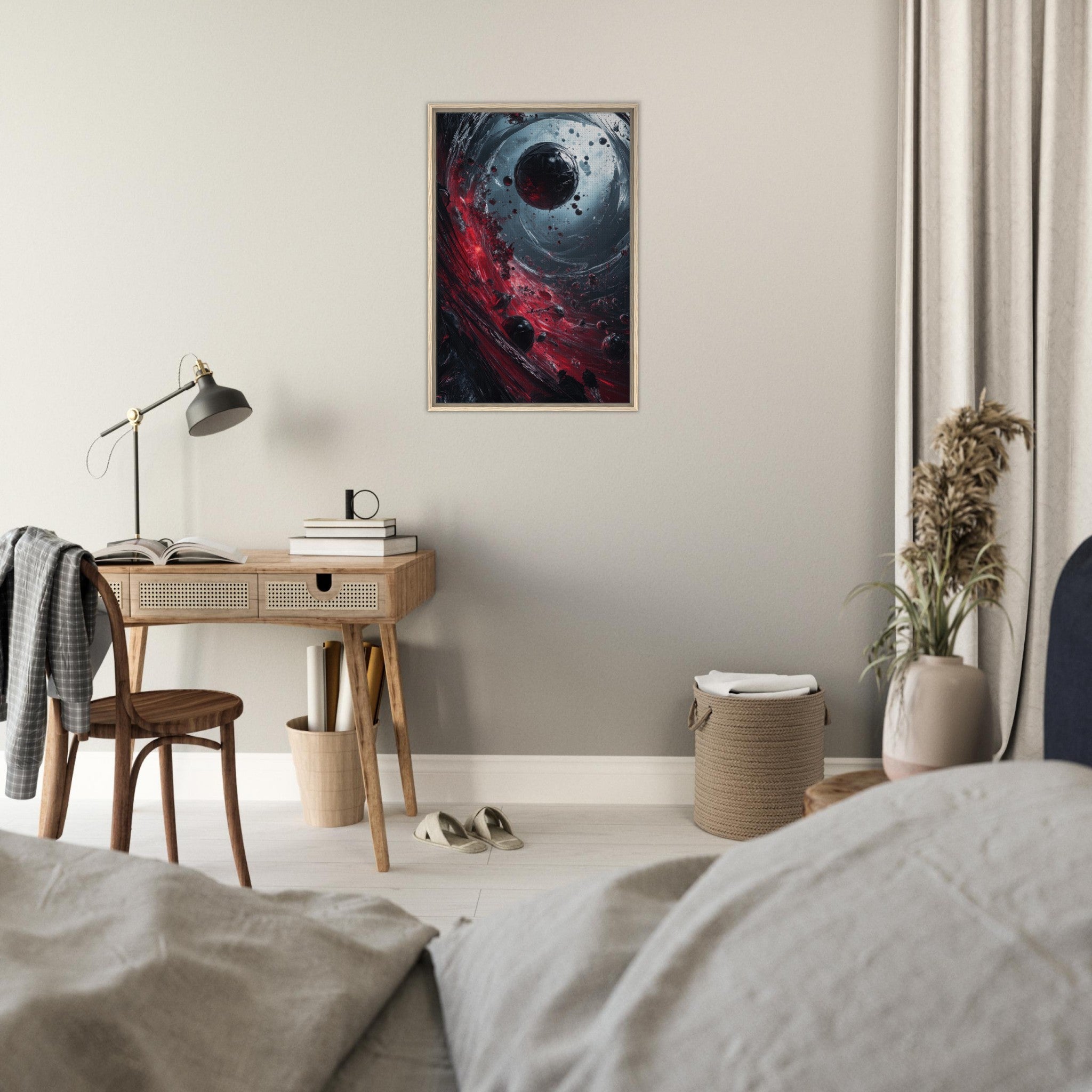 Framed Canvas Portrait - Gravitys Collapse A violent implosion of fragment 6 - Shop Ai Art WebShop - Digital Art online Store