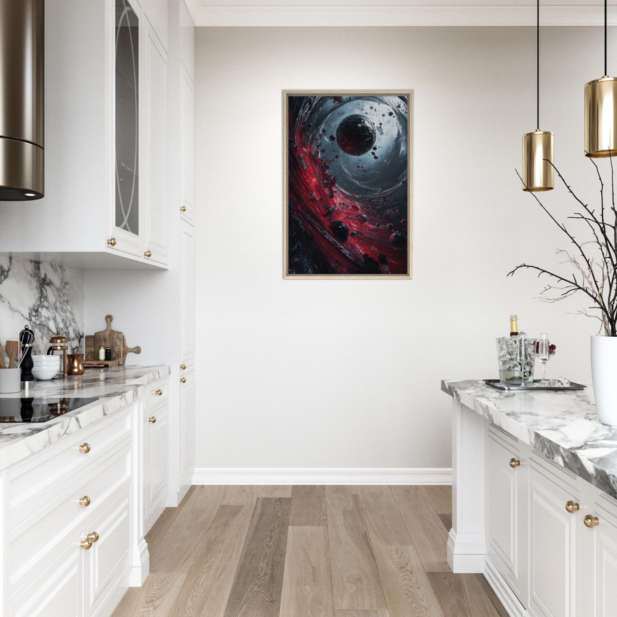 Framed Canvas Portrait - Gravitys Collapse A violent implosion of fragment 6 - Shop Ai Art WebShop - Digital Art online Store
