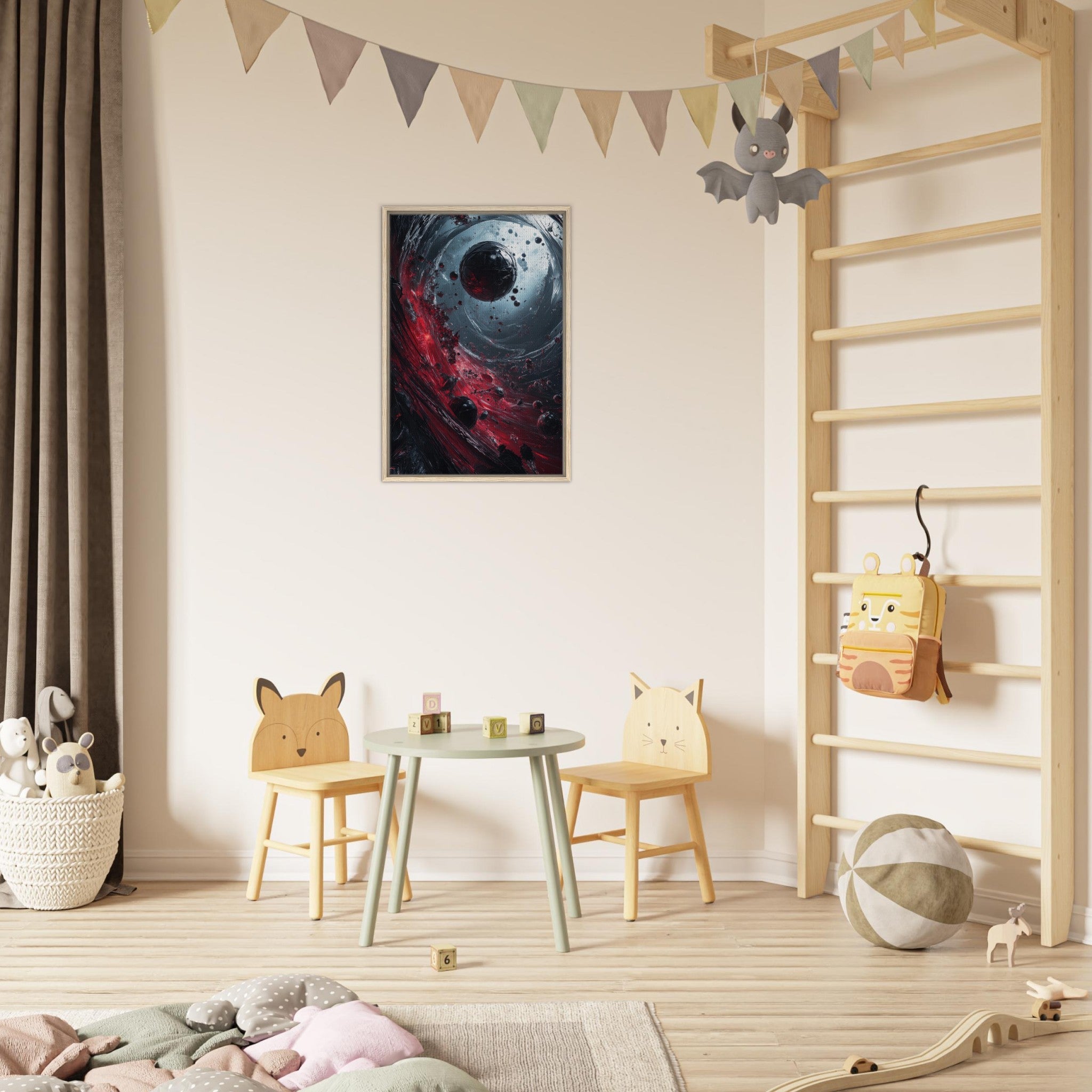 Framed Canvas Portrait - Gravitys Collapse A violent implosion of fragment 6 - Shop Ai Art WebShop - Digital Art online Store