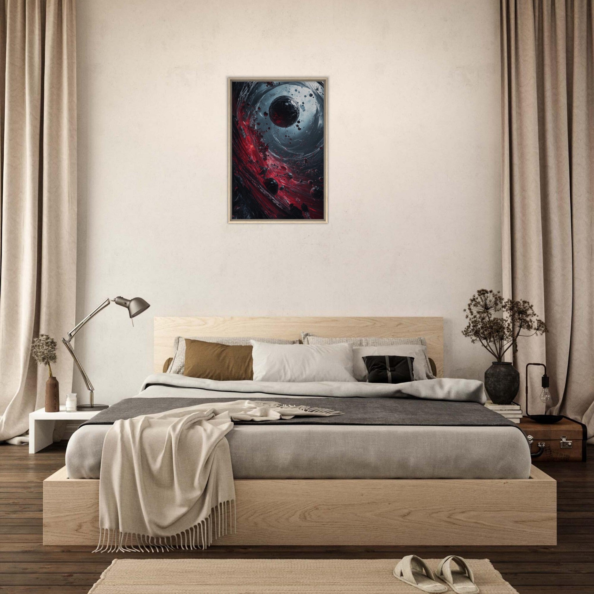 Framed Canvas Portrait - Gravitys Collapse A violent implosion of fragment 6 - Shop Ai Art WebShop - Digital Art online Store