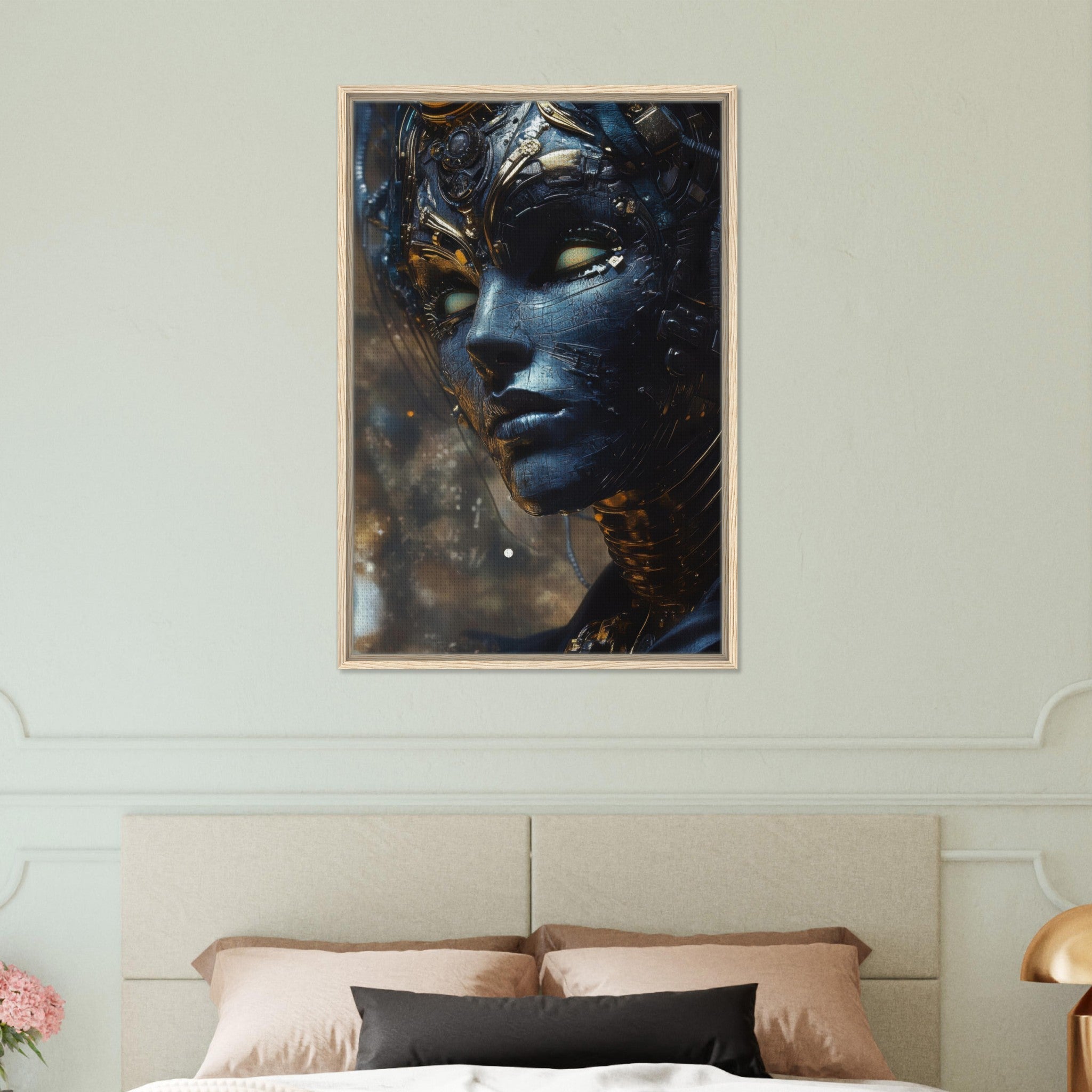 Framed Canvas Portrait - The Cybernetic Dukes Masquerade A lavish master 2 - Shop Ai Art WebShop - Digital Art online Store