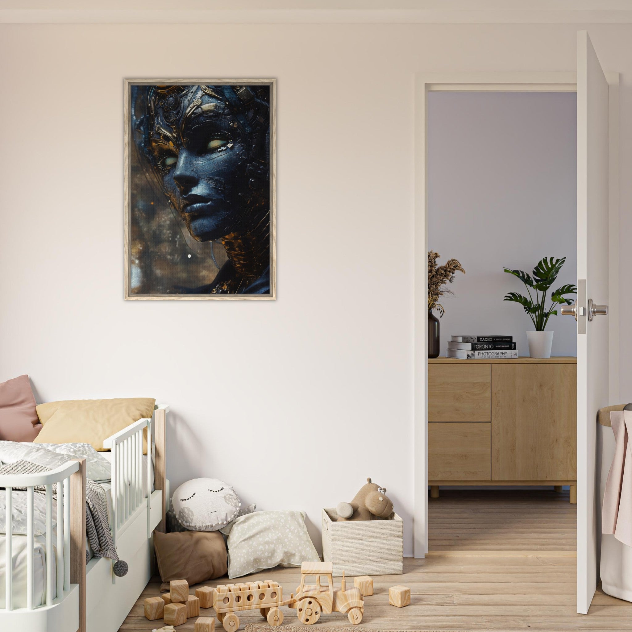 Framed Canvas Portrait - The Cybernetic Dukes Masquerade A lavish master 2 - Shop Ai Art WebShop - Digital Art online Store