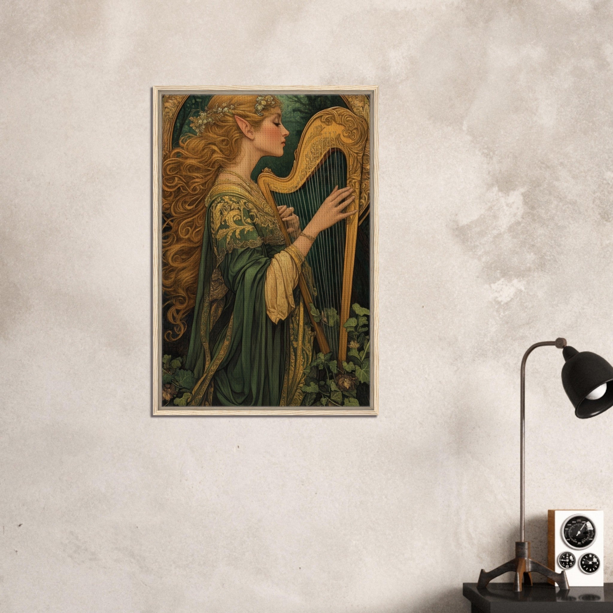 Framed Canvas Portrait - The Enchanted Minstrel of the Fae Court Art You 4 - Shop Ai Art WebShop - Digital Art online Store