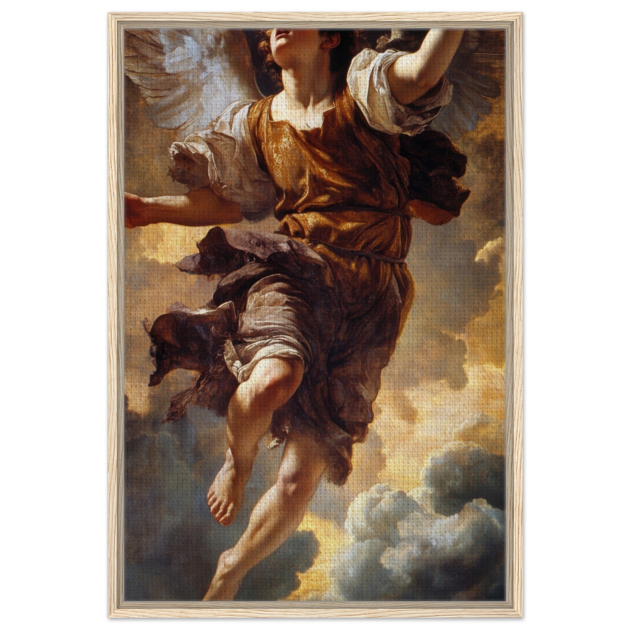 Framed Canvas Portrait - The Fallen Angels Descent Baroque Mythological 2 - Shop Ai Art WebShop - Digital Art online Store