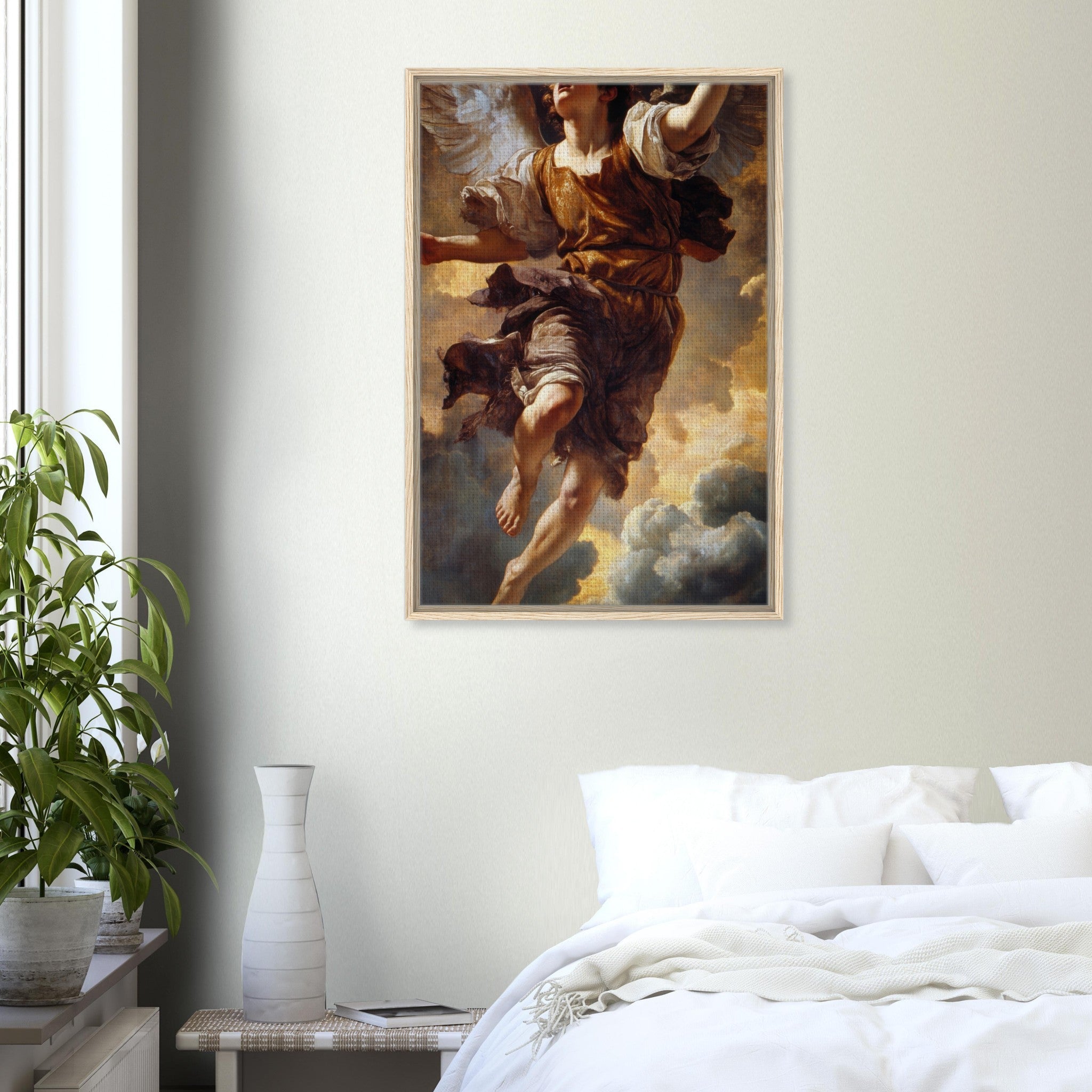 Framed Canvas Portrait - The Fallen Angels Descent Baroque Mythological 2 - Shop Ai Art WebShop - Digital Art online Store