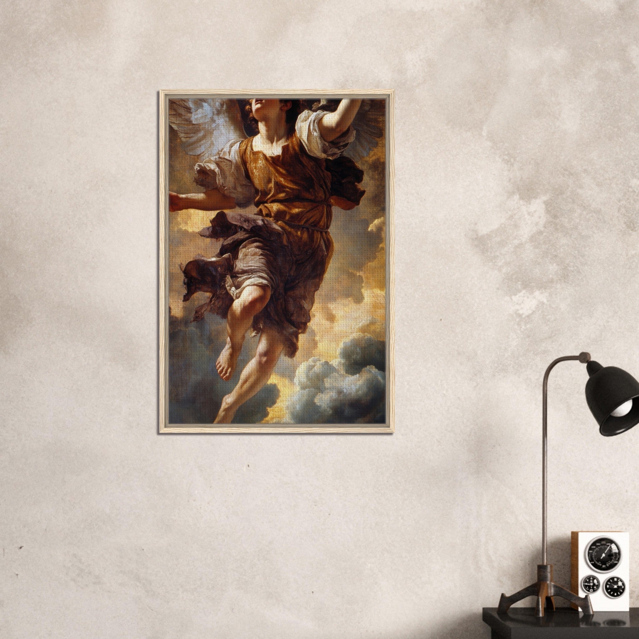 Framed Canvas Portrait - The Fallen Angels Descent Baroque Mythological 2 - Shop Ai Art WebShop - Digital Art online Store