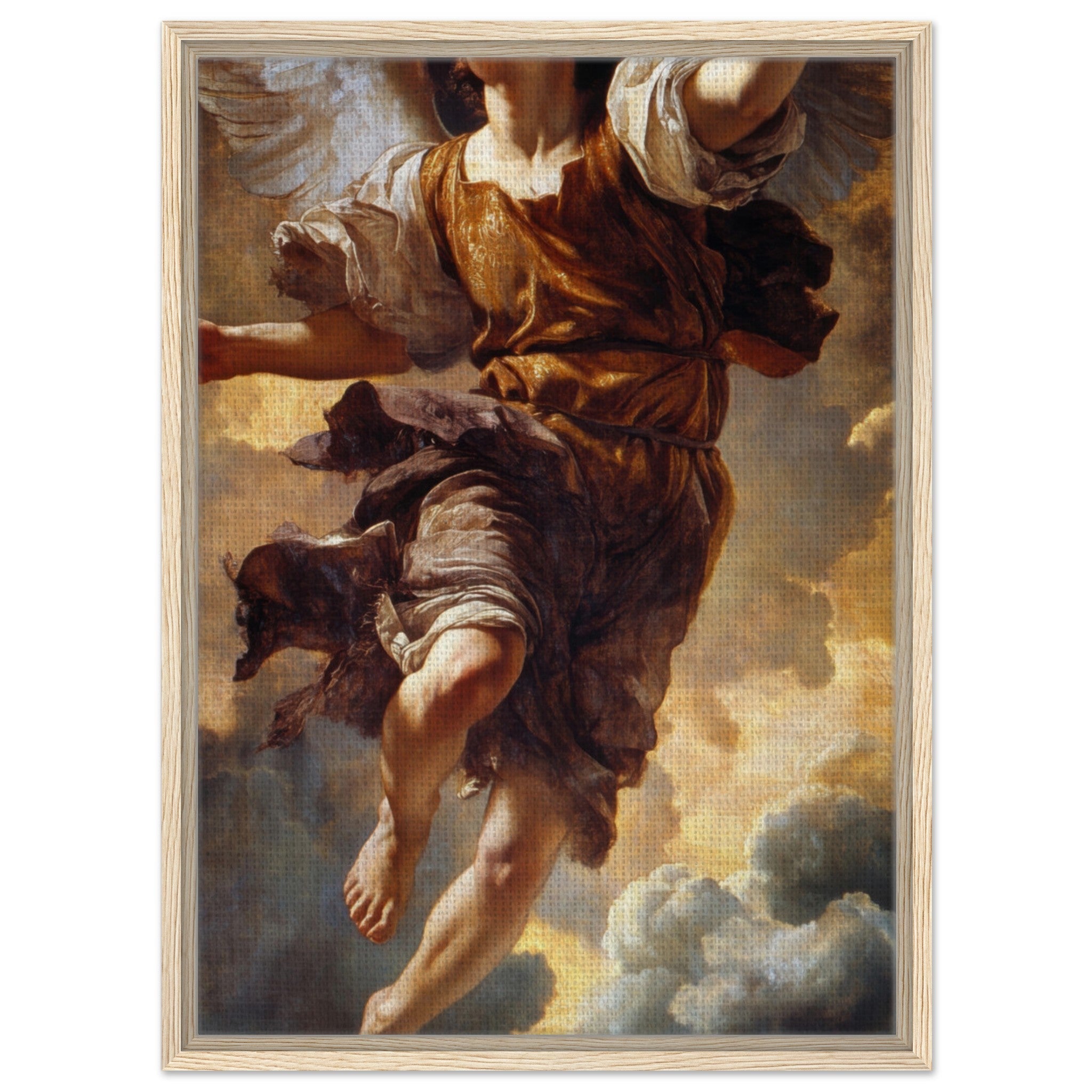 Framed Canvas Portrait - The Fallen Angels Descent Baroque Mythological 2 - Shop Ai Art WebShop - Digital Art online Store
