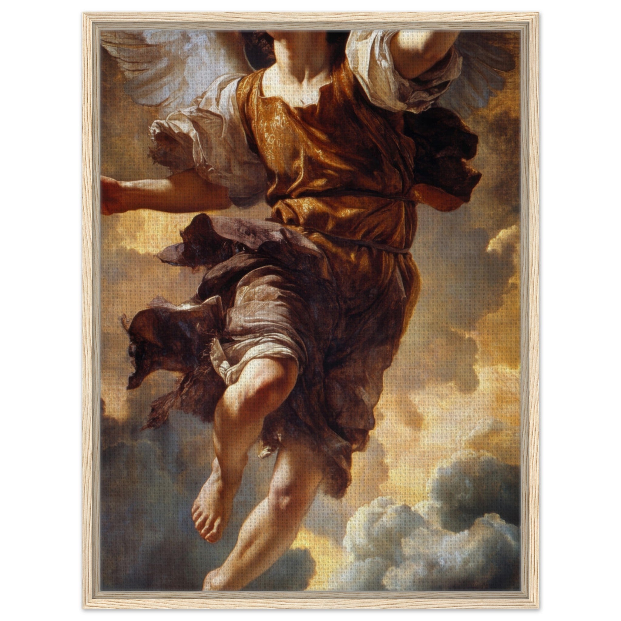 Framed Canvas Portrait - The Fallen Angels Descent Baroque Mythological 2 - Shop Ai Art WebShop - Digital Art online Store