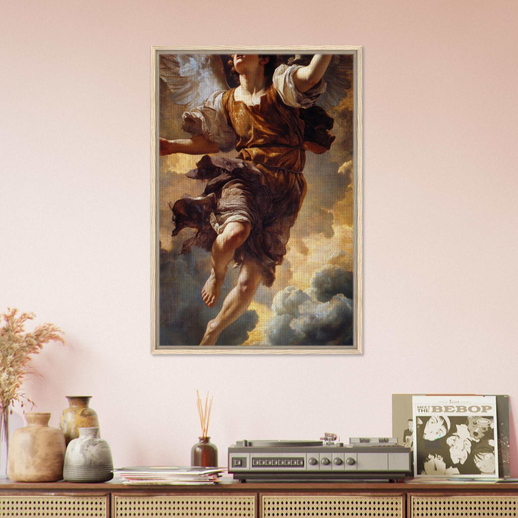 Framed Canvas Portrait - The Fallen Angels Descent Baroque Mythological 2 - Shop Ai Art WebShop - Digital Art online Store