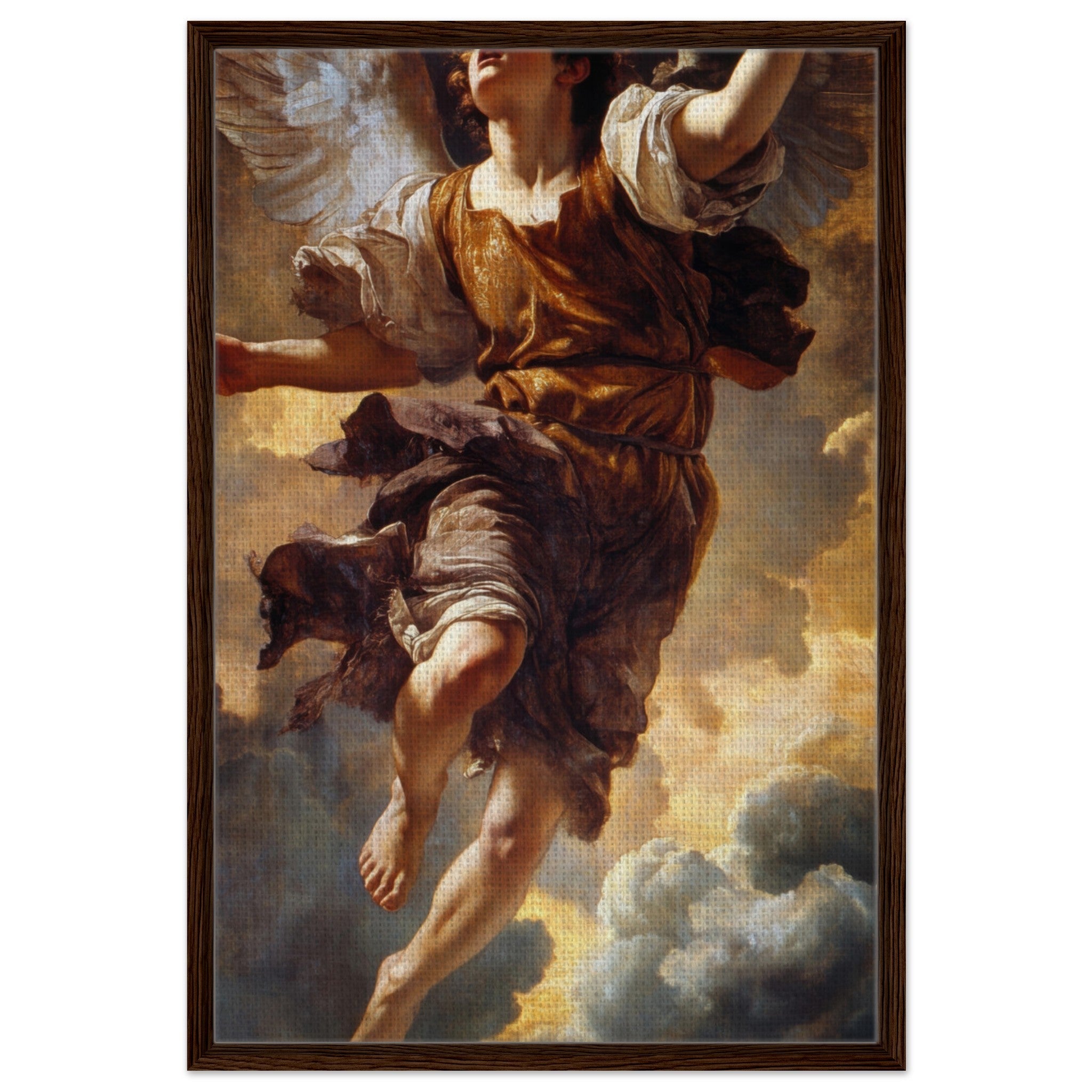 Framed Canvas Portrait - The Fallen Angels Descent Baroque Mythological 2 - Shop Ai Art WebShop - Digital Art online Store