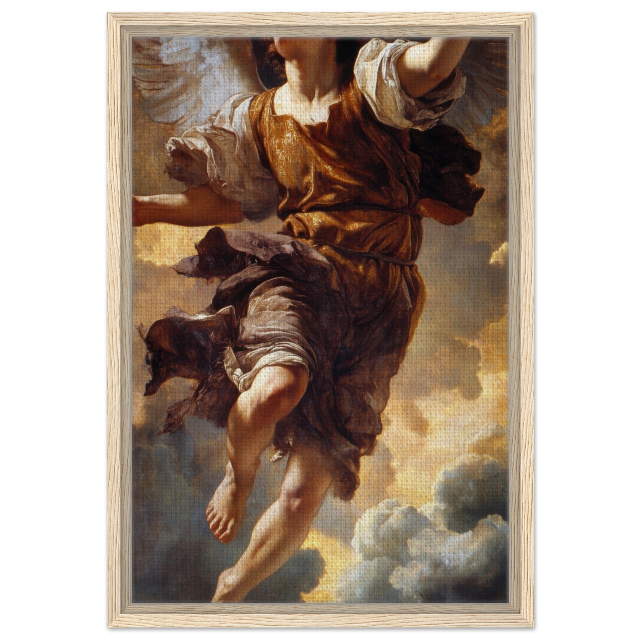 Framed Canvas Portrait - The Fallen Angels Descent Baroque Mythological 2 - Shop Ai Art WebShop - Digital Art online Store