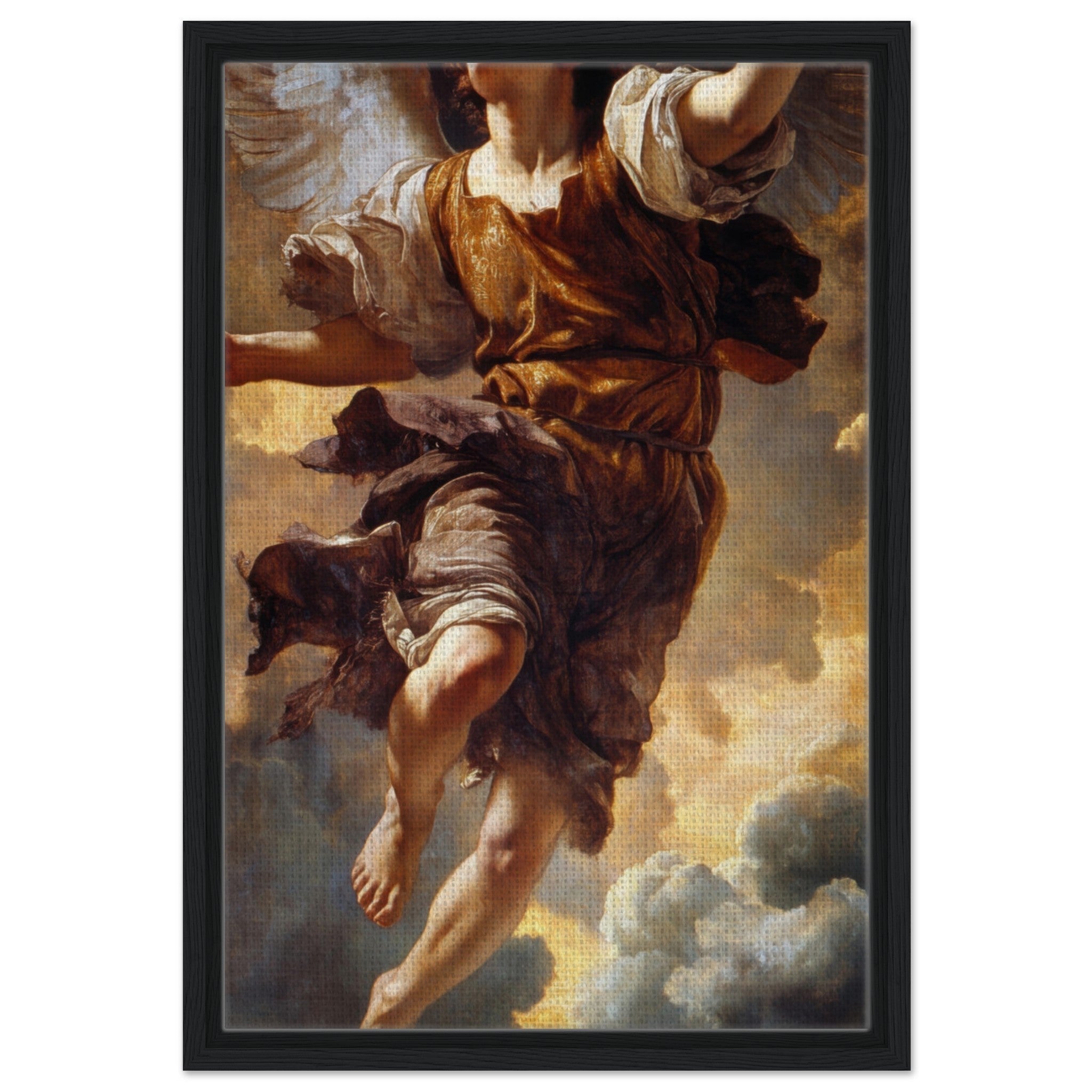 Framed Canvas Portrait - The Fallen Angels Descent Baroque Mythological 2 - Shop Ai Art WebShop - Digital Art online Store