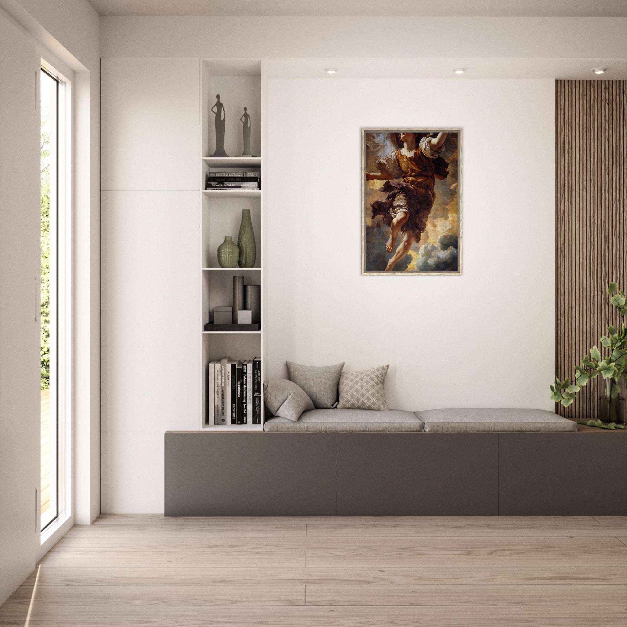 Framed Canvas Portrait - The Fallen Angels Descent Baroque Mythological 2 - Shop Ai Art WebShop - Digital Art online Store