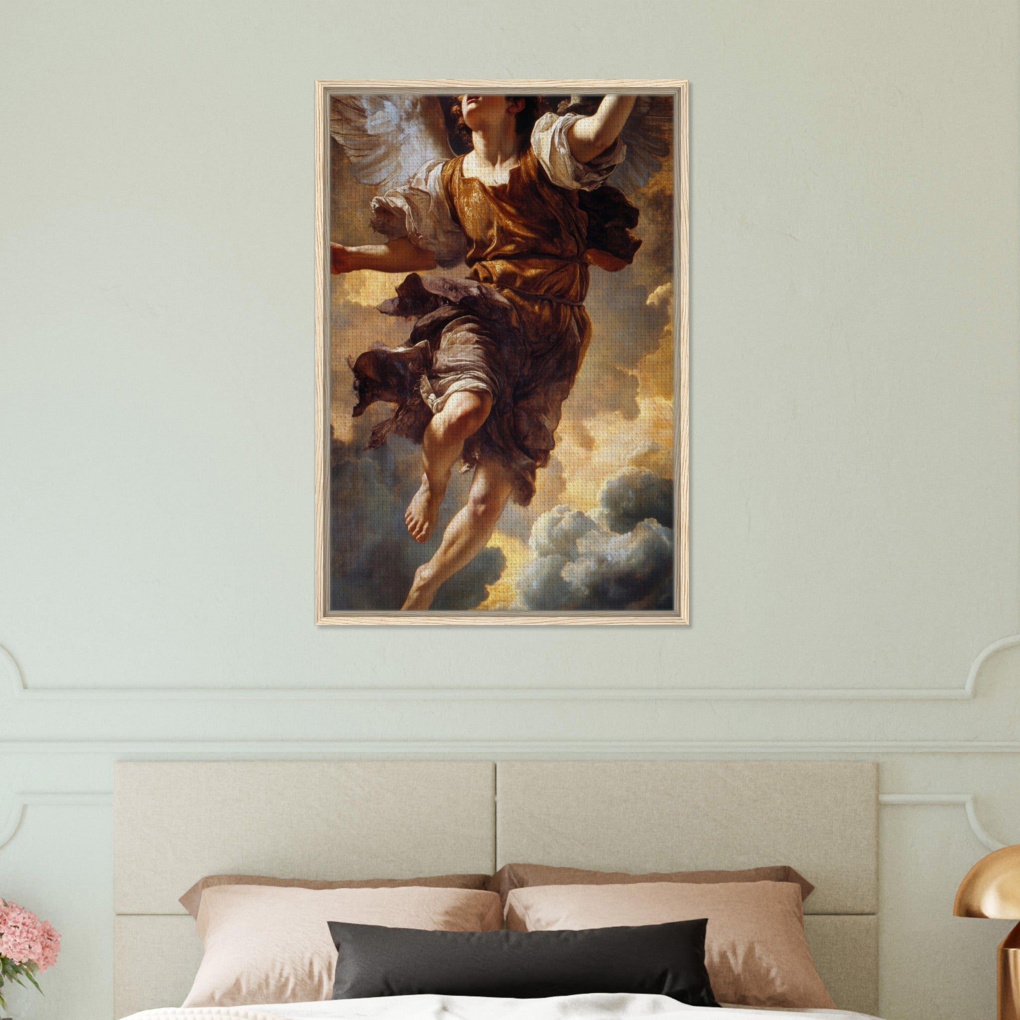 Framed Canvas Portrait - The Fallen Angels Descent Baroque Mythological 2 - Shop Ai Art WebShop - Digital Art online Store