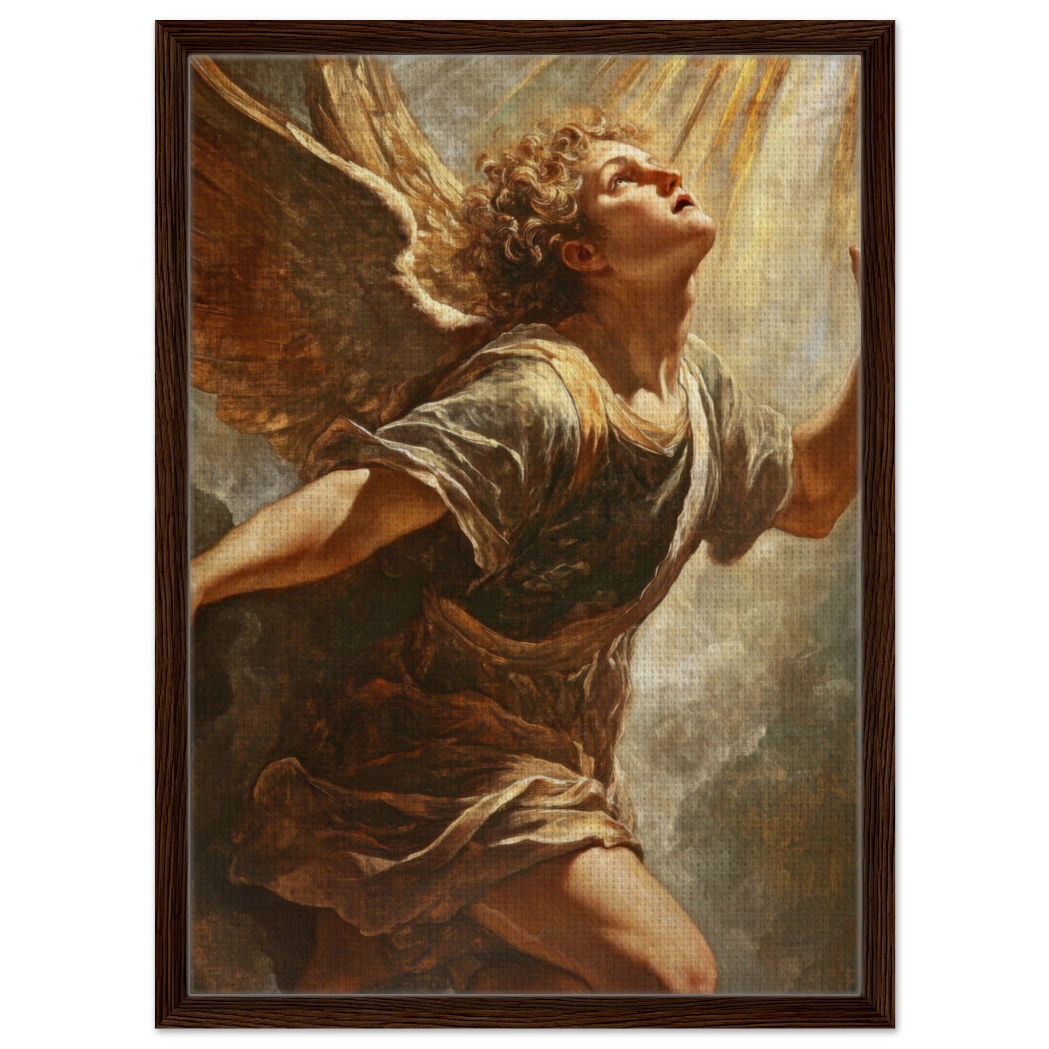 Framed Canvas Portrait - The Fallen Angels Descent Baroque Mythological 4 - Shop Ai Art WebShop - Digital Art online Store