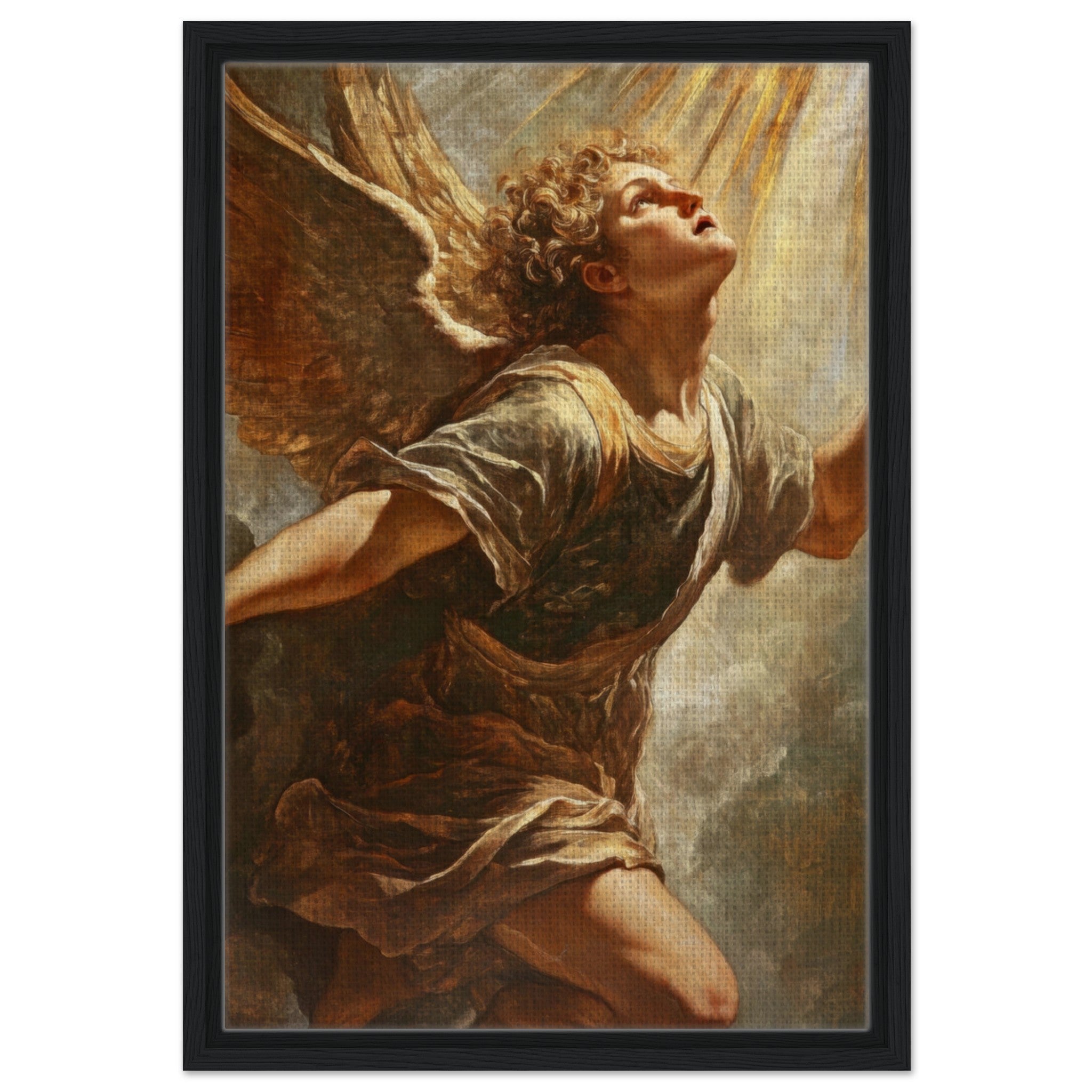 Framed Canvas Portrait - The Fallen Angels Descent Baroque Mythological 4 - Shop Ai Art WebShop - Digital Art online Store