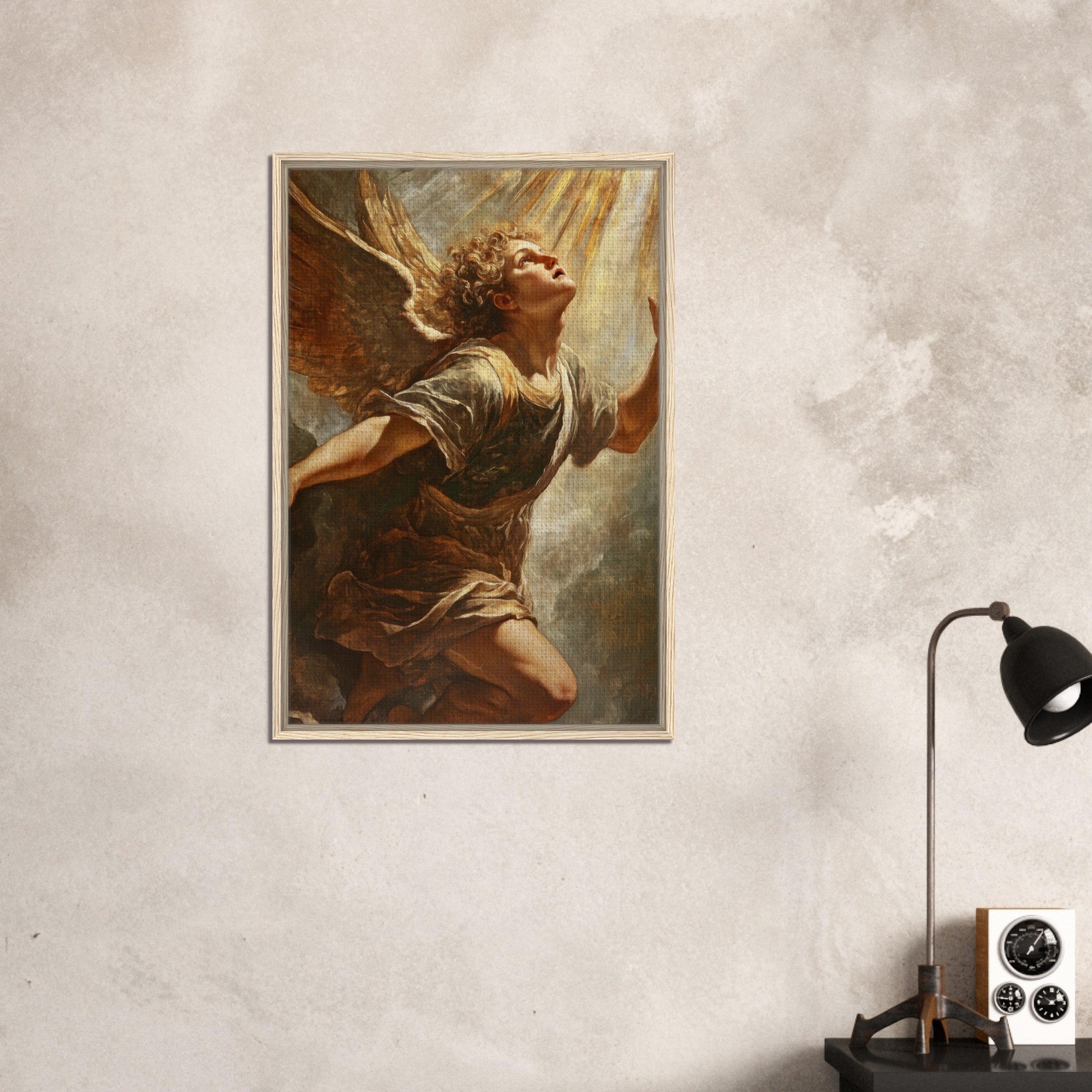 Framed Canvas Portrait - The Fallen Angels Descent Baroque Mythological 4 - Shop Ai Art WebShop - Digital Art online Store