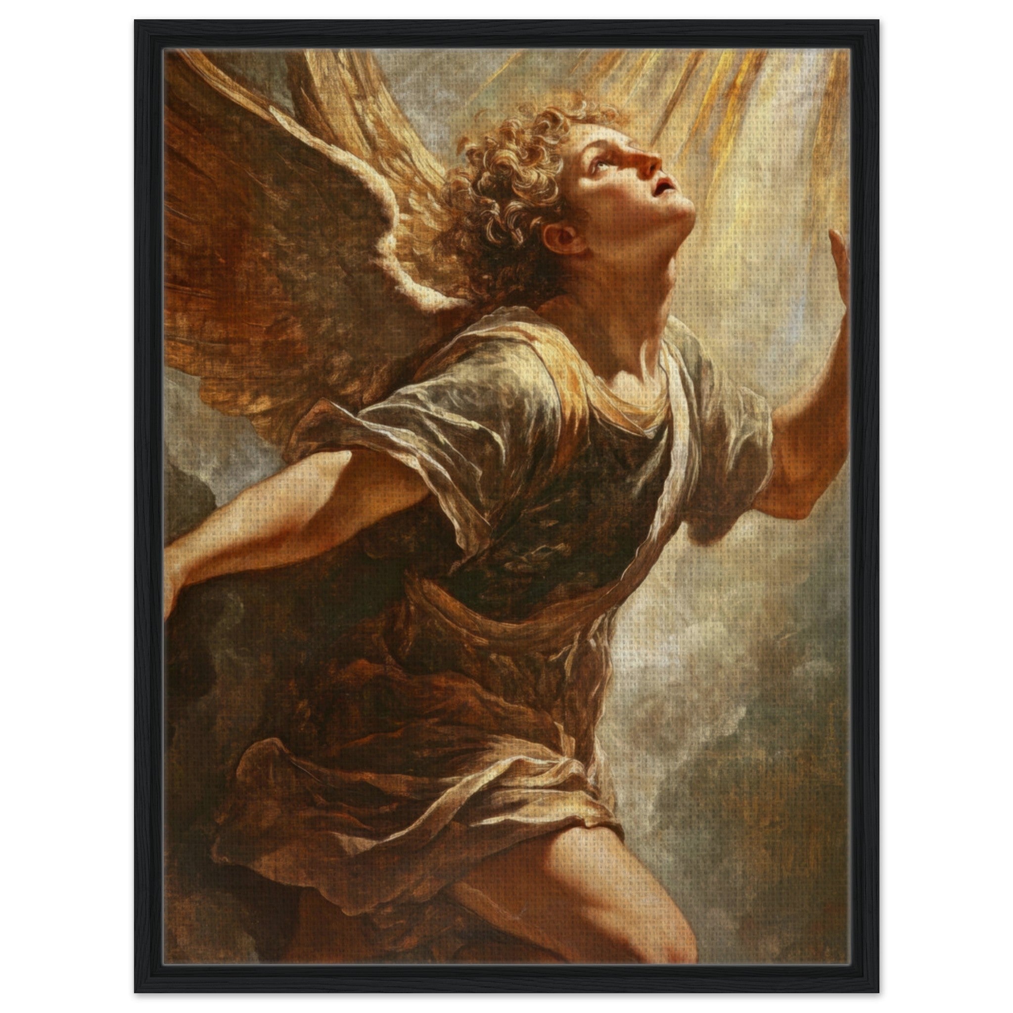 Framed Canvas Portrait - The Fallen Angels Descent Baroque Mythological 4 - Shop Ai Art WebShop - Digital Art online Store