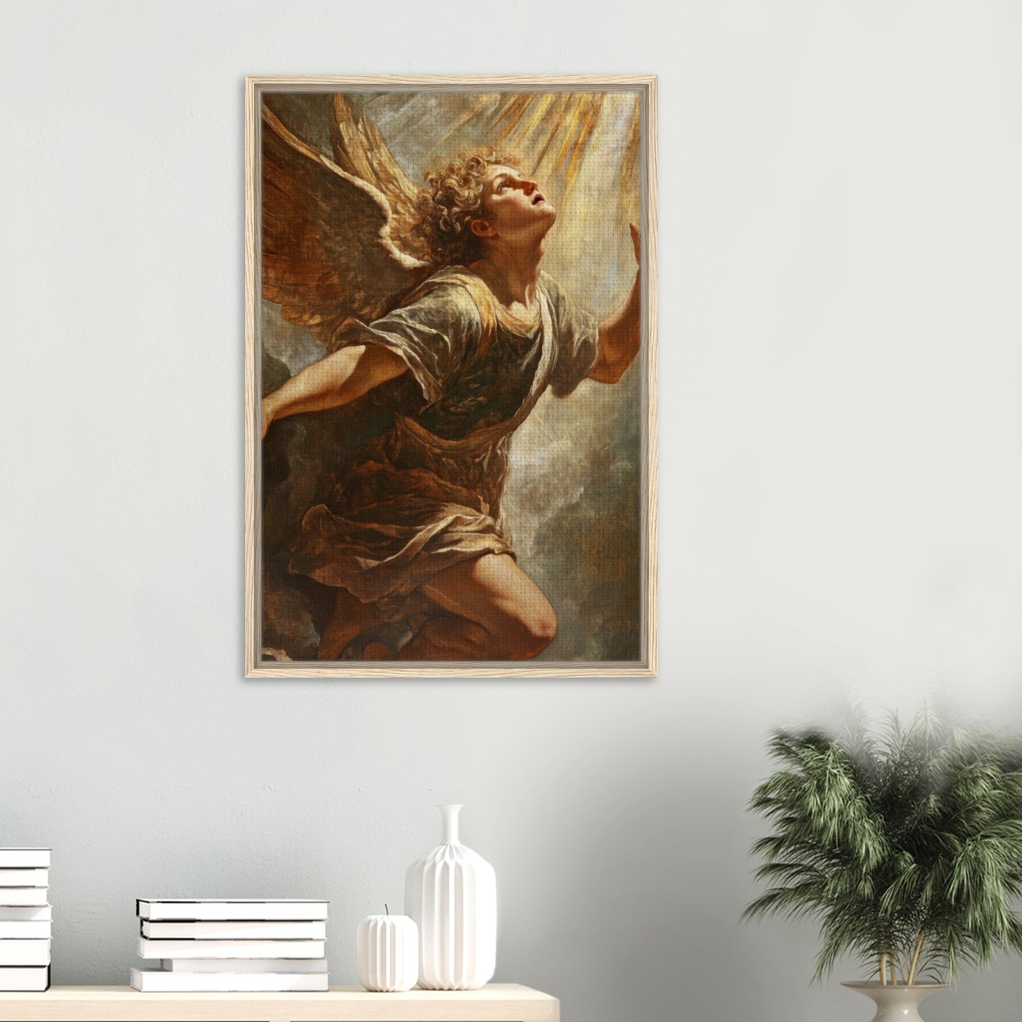 Framed Canvas Portrait - The Fallen Angels Descent Baroque Mythological 4 - Shop Ai Art WebShop - Digital Art online Store