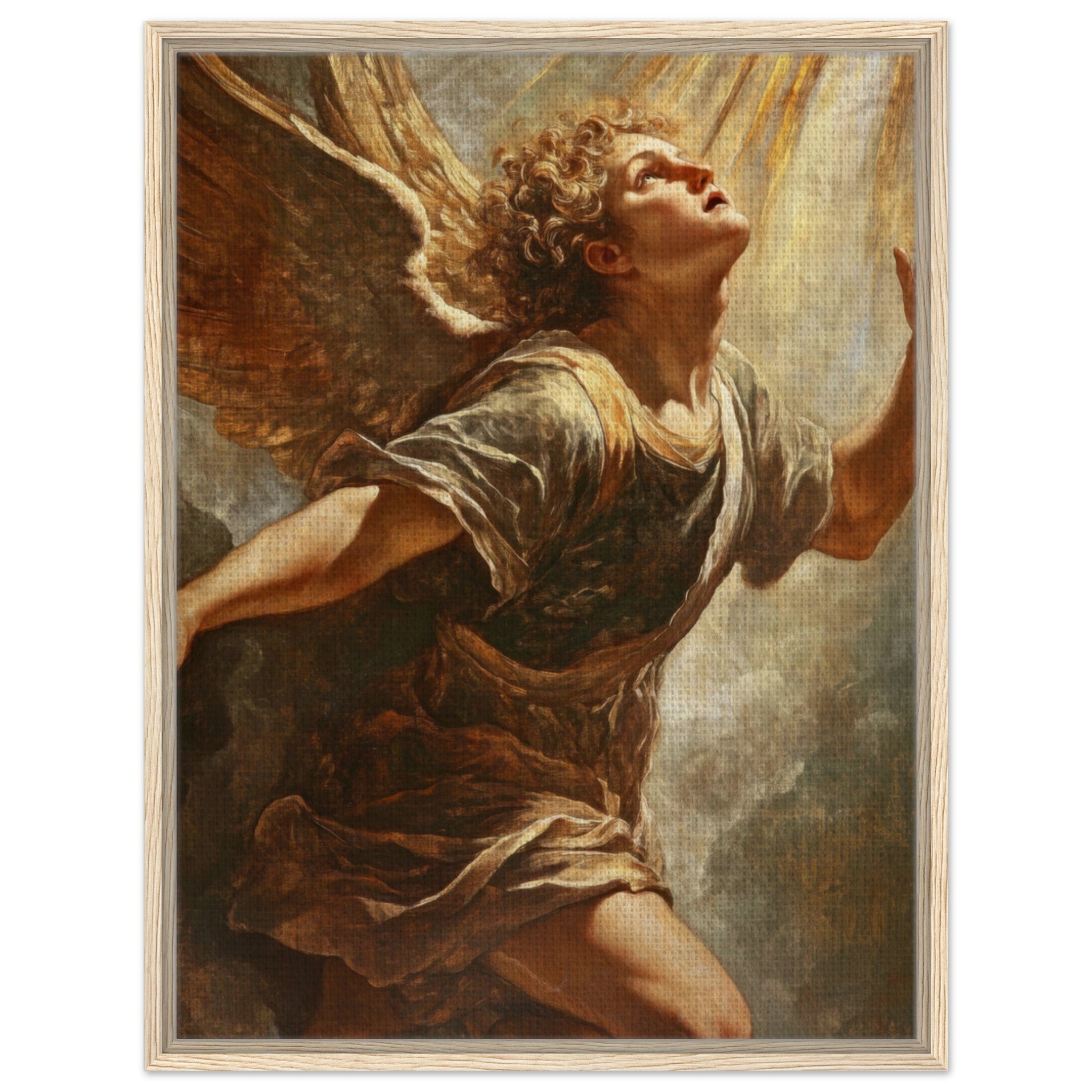 Framed Canvas Portrait - The Fallen Angels Descent Baroque Mythological 4 - Shop Ai Art WebShop - Digital Art online Store