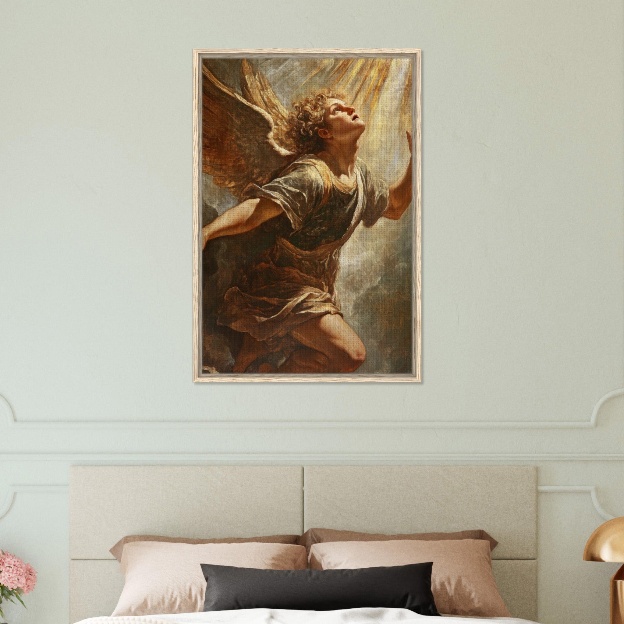 Framed Canvas Portrait - The Fallen Angels Descent Baroque Mythological 4 - Shop Ai Art WebShop - Digital Art online Store