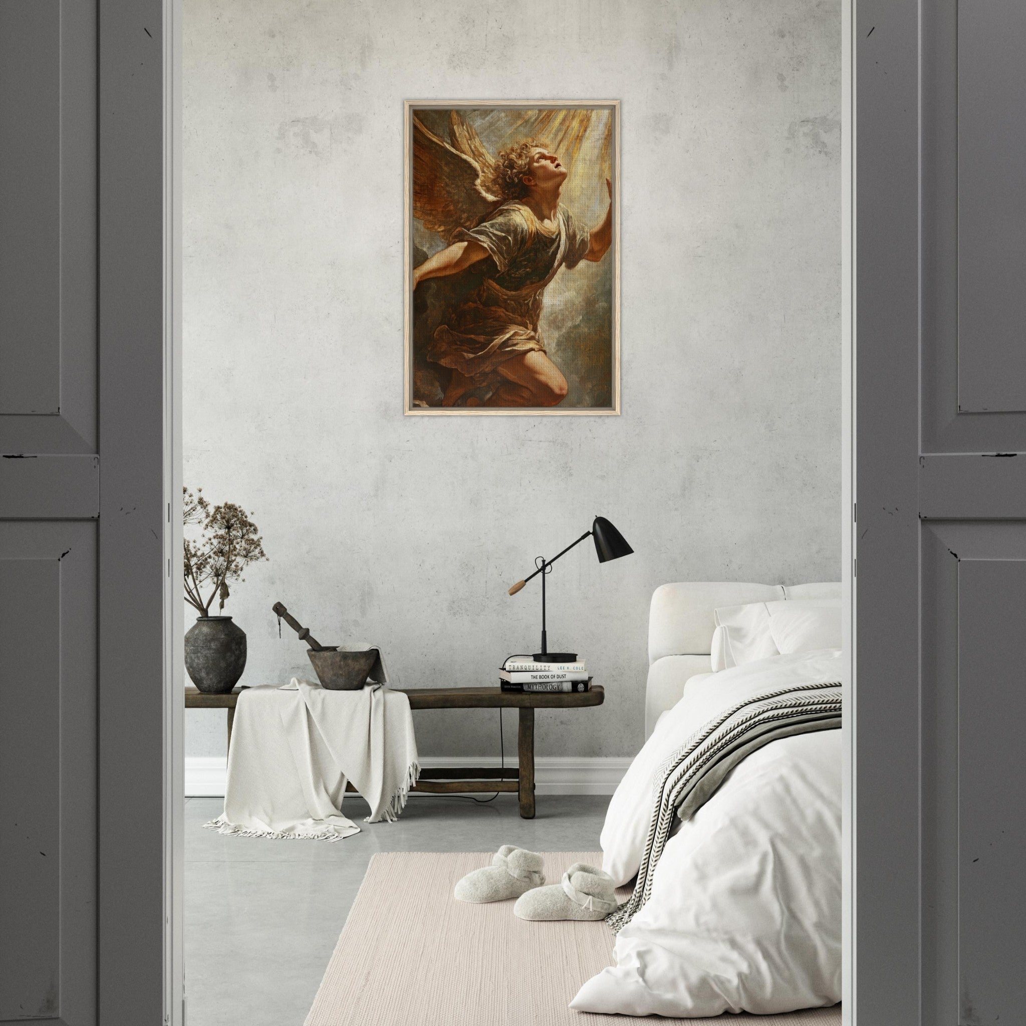 Framed Canvas Portrait - The Fallen Angels Descent Baroque Mythological 4 - Shop Ai Art WebShop - Digital Art online Store