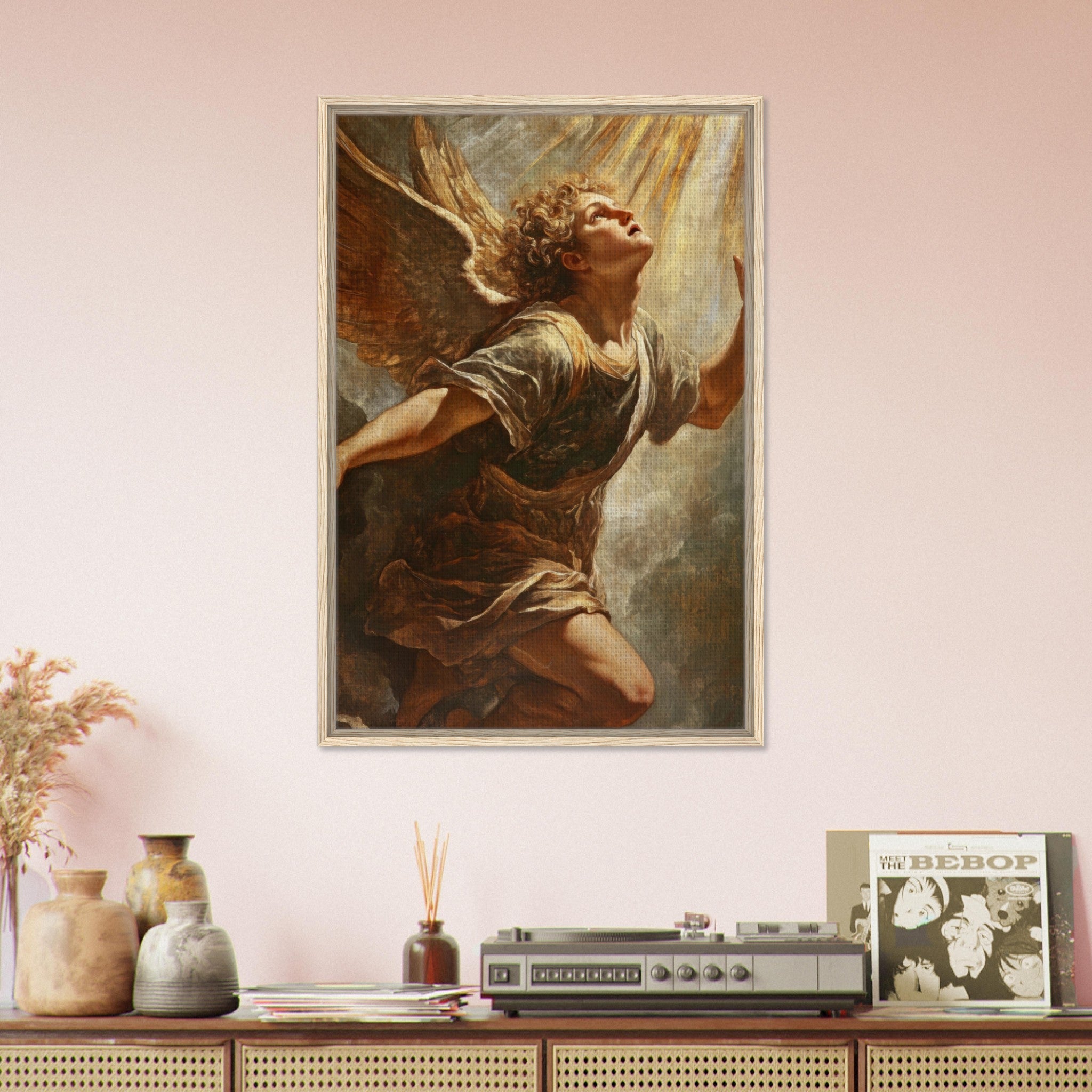 Framed Canvas Portrait - The Fallen Angels Descent Baroque Mythological 4 - Shop Ai Art WebShop - Digital Art online Store