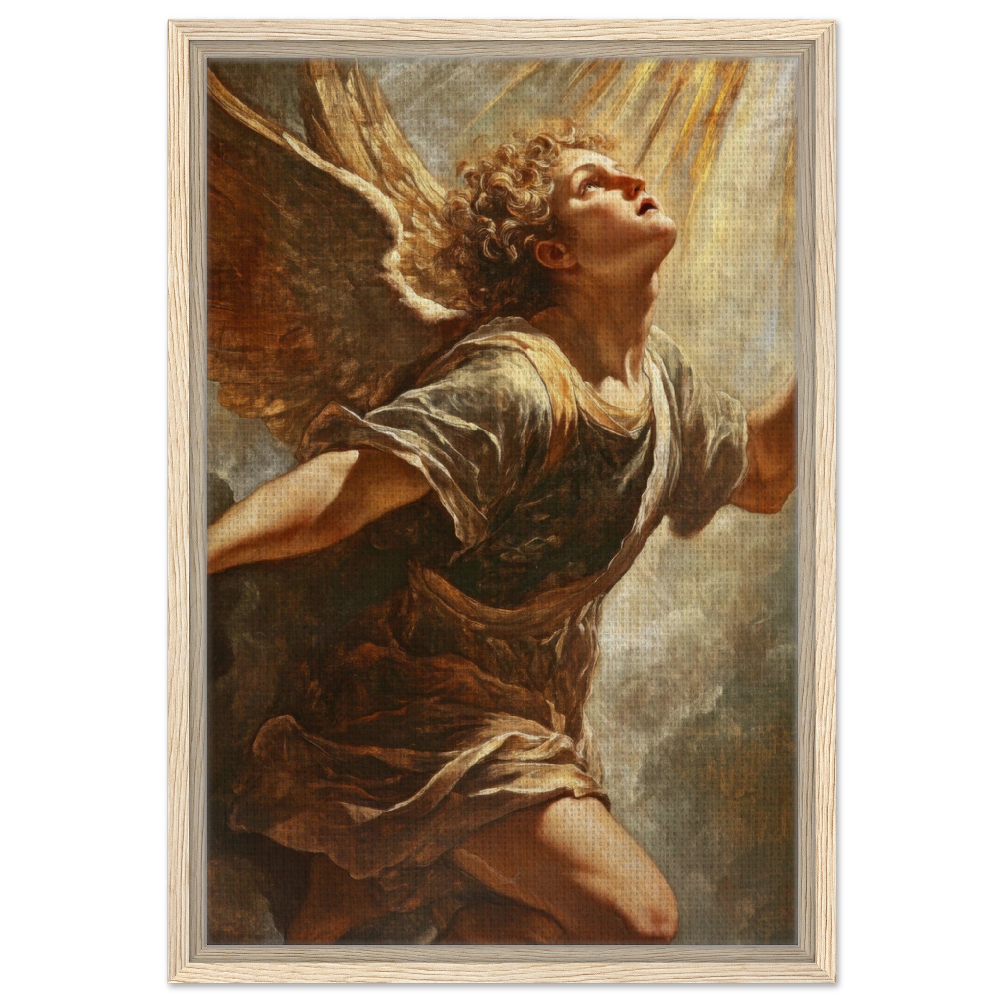 Framed Canvas Portrait - The Fallen Angels Descent Baroque Mythological 4 - Shop Ai Art WebShop - Digital Art online Store