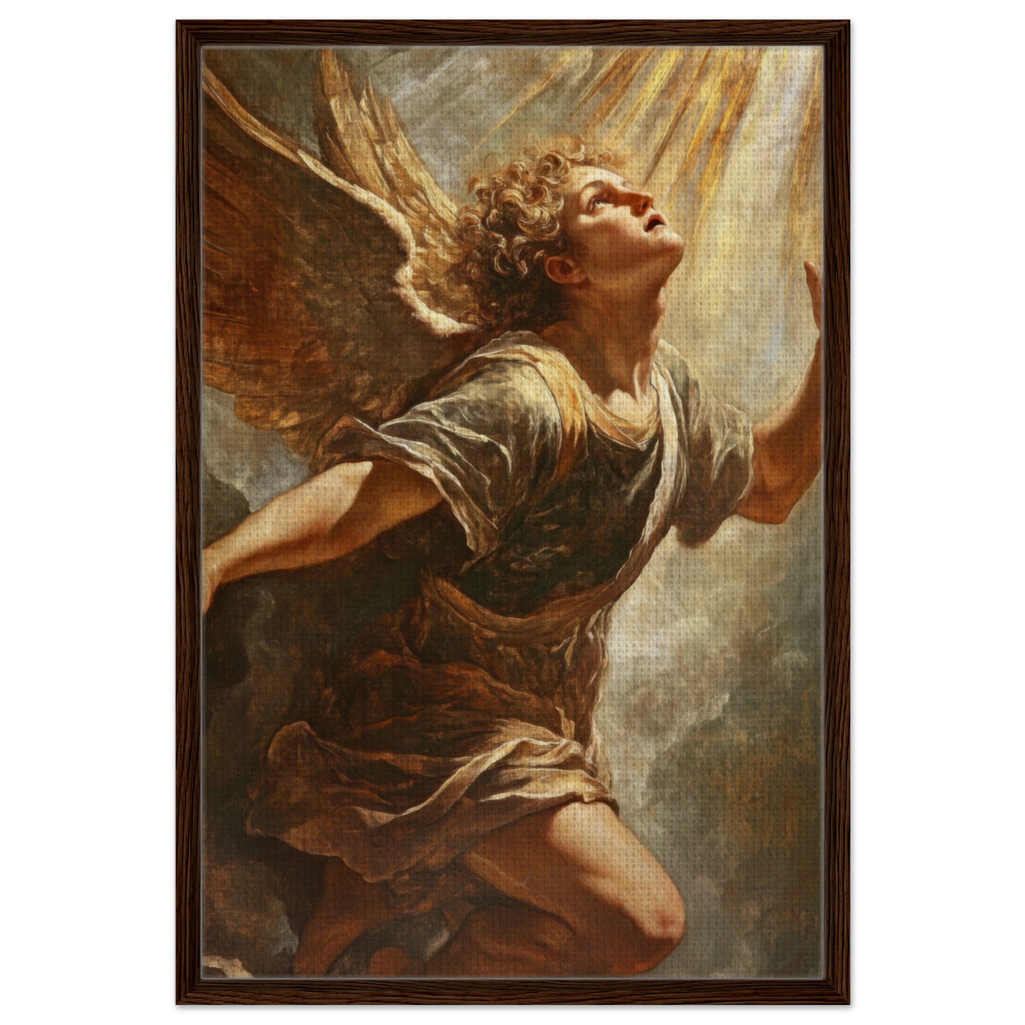 Framed Canvas Portrait - The Fallen Angels Descent Baroque Mythological 4 - Shop Ai Art WebShop - Digital Art online Store