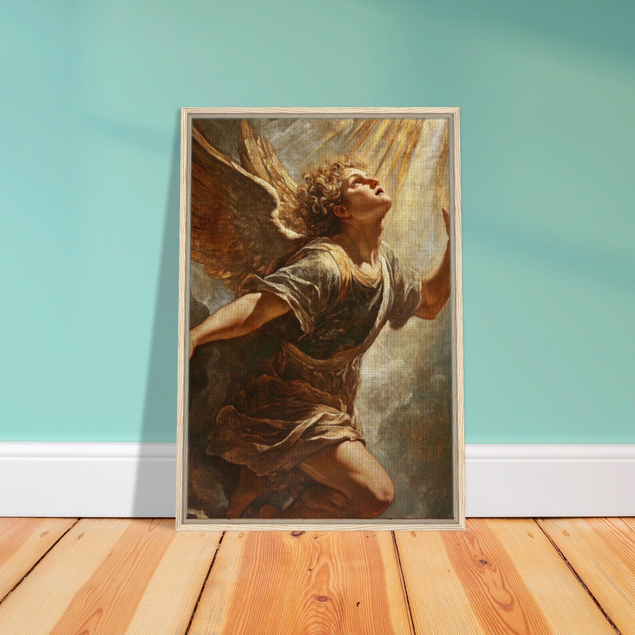 Framed Canvas Portrait - The Fallen Angels Descent Baroque Mythological 4 - Shop Ai Art WebShop - Digital Art online Store