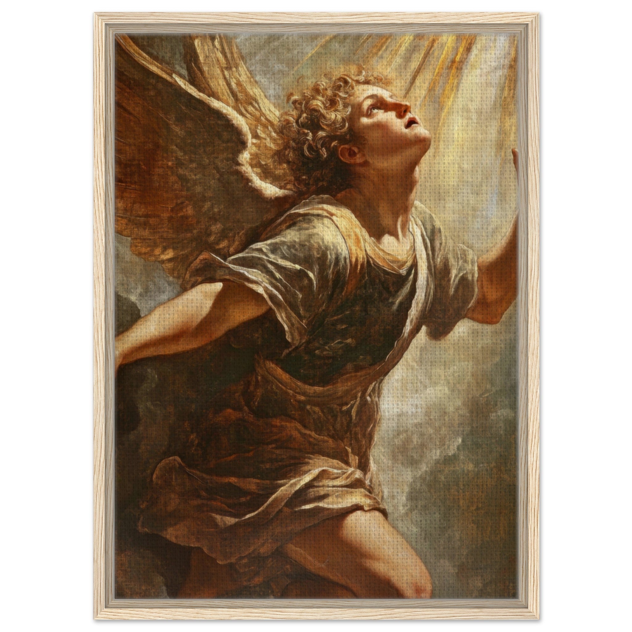Framed Canvas Portrait - The Fallen Angels Descent Baroque Mythological 4 - Shop Ai Art WebShop - Digital Art online Store