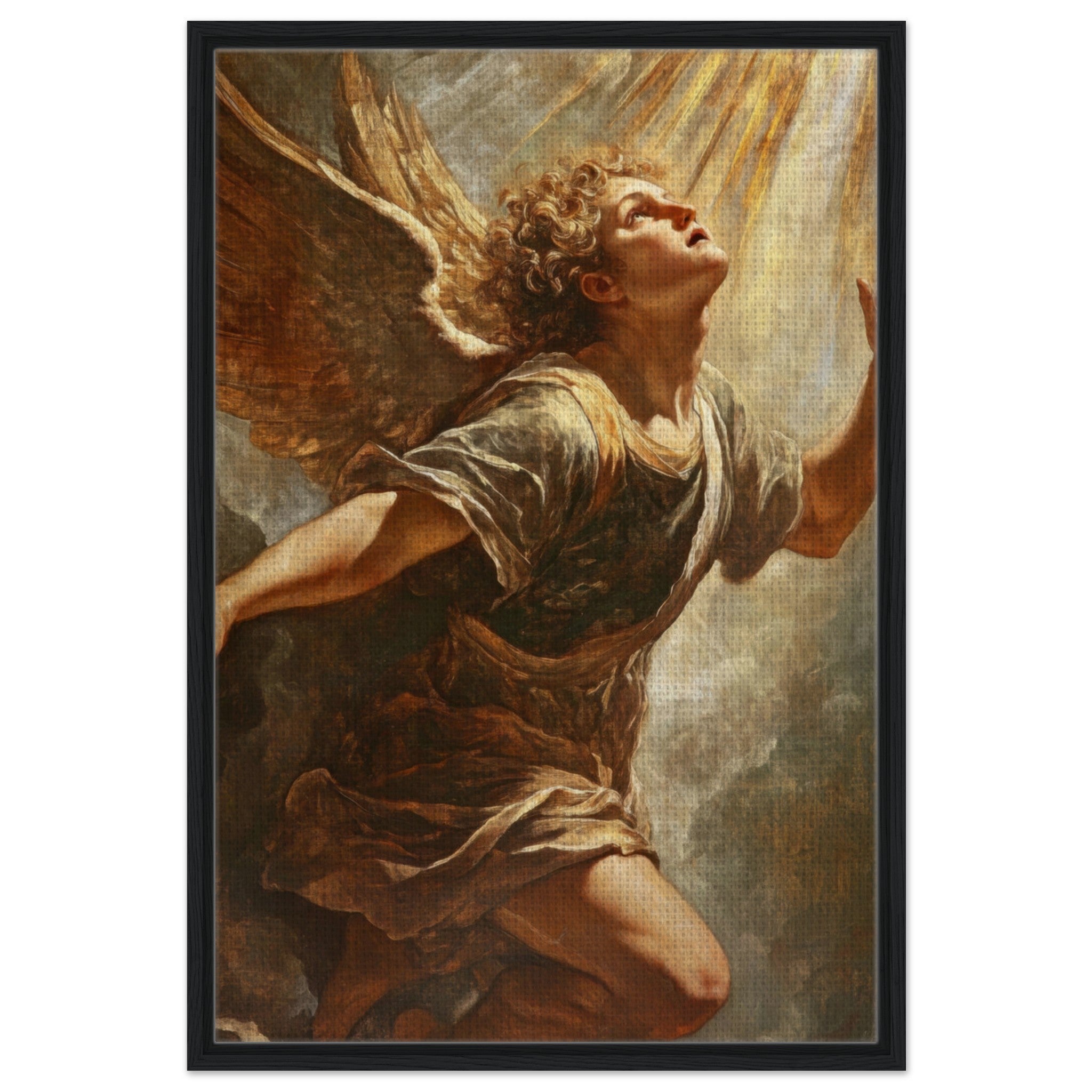 Framed Canvas Portrait - The Fallen Angels Descent Baroque Mythological 4 - Shop Ai Art WebShop - Digital Art online Store