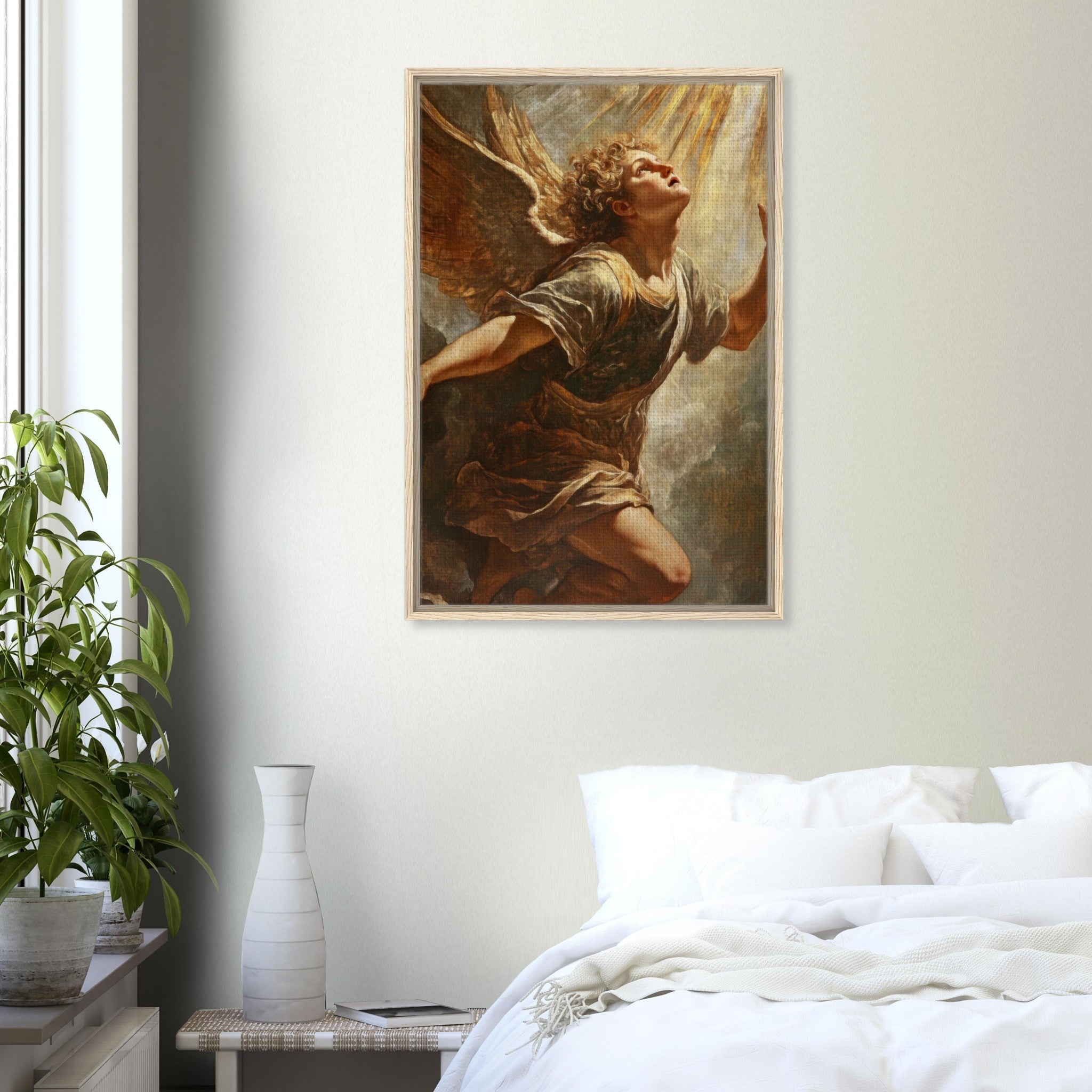 Framed Canvas Portrait - The Fallen Angels Descent Baroque Mythological 4 - Shop Ai Art WebShop - Digital Art online Store