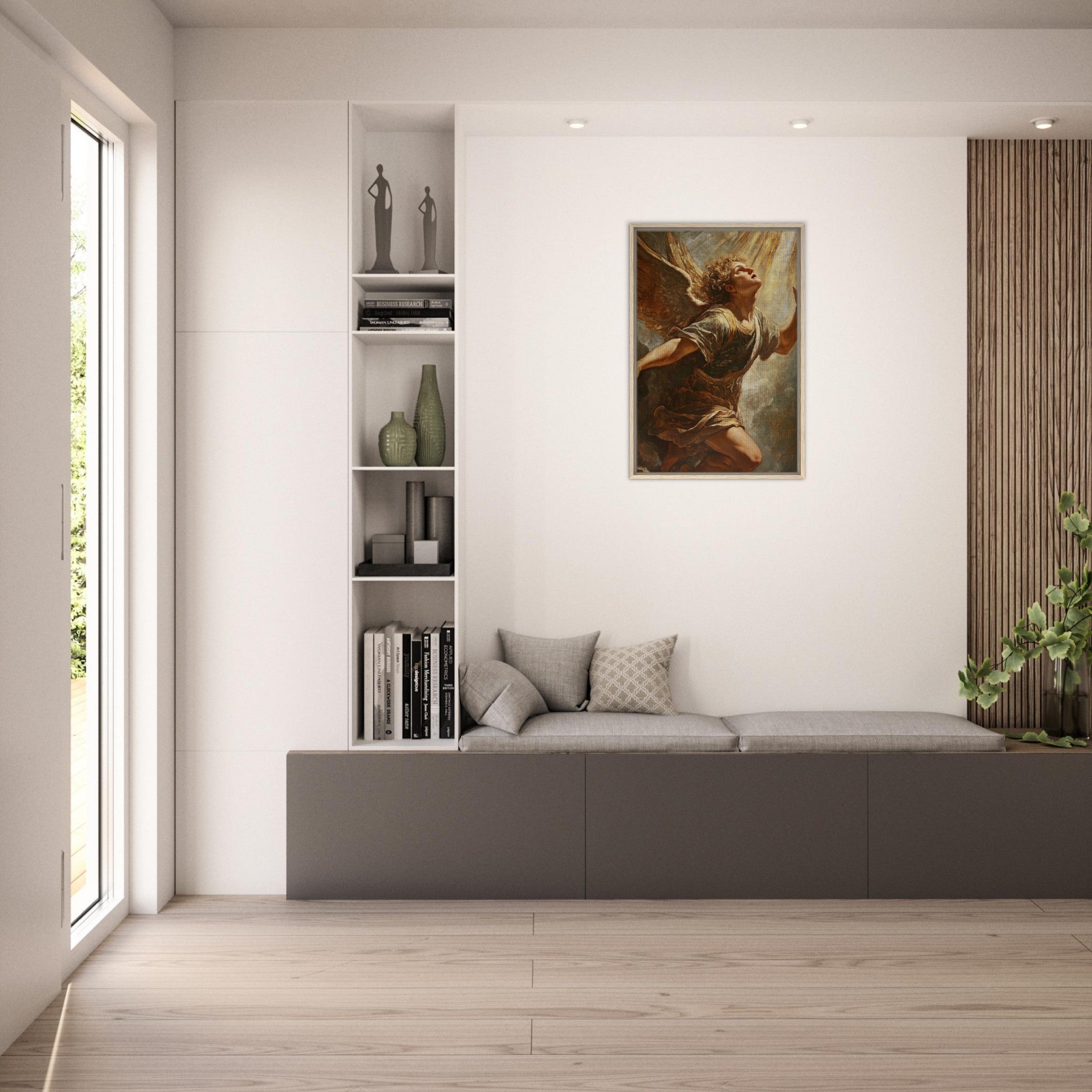 Framed Canvas Portrait - The Fallen Angels Descent Baroque Mythological 4 - Shop Ai Art WebShop - Digital Art online Store