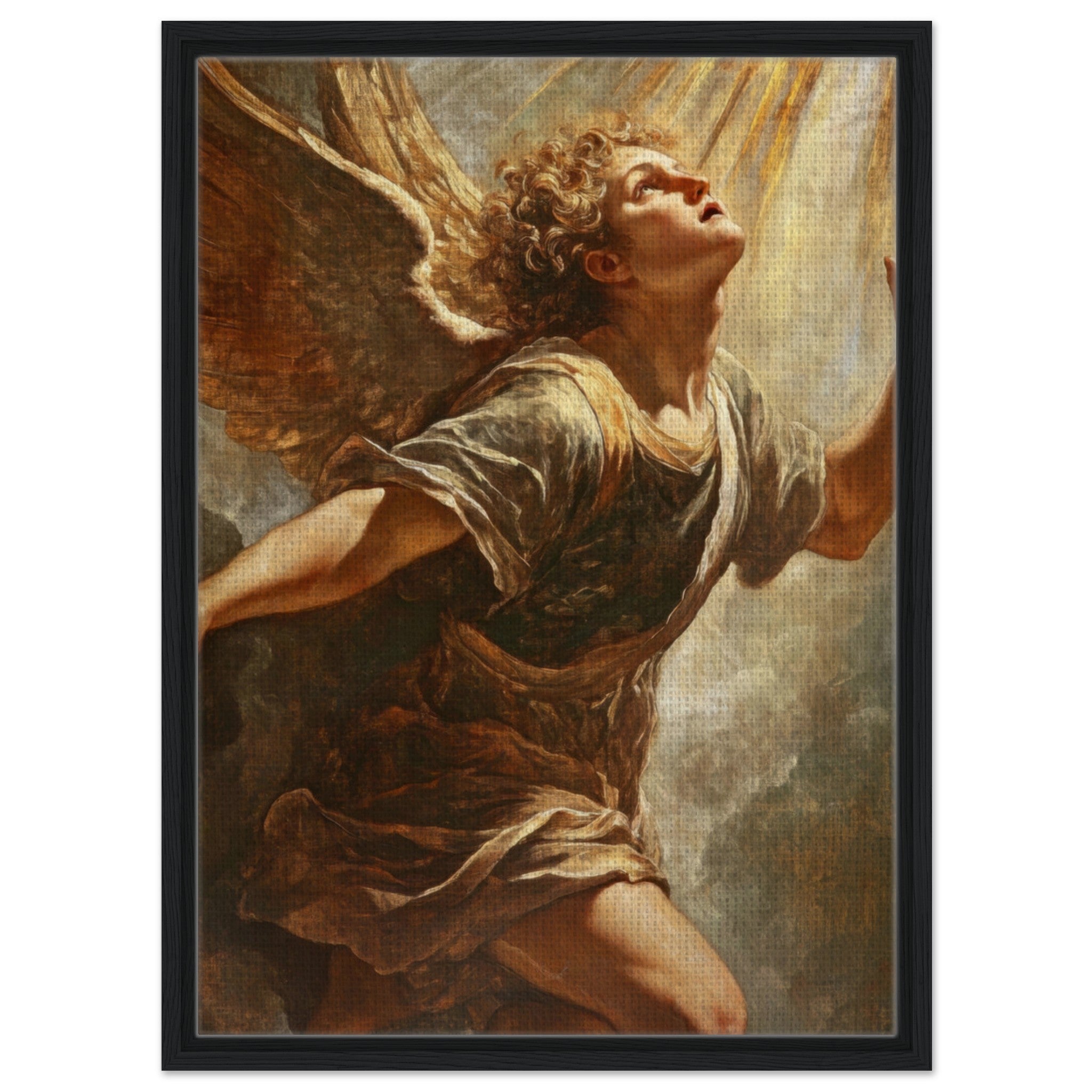 Framed Canvas Portrait - The Fallen Angels Descent Baroque Mythological 4 - Shop Ai Art WebShop - Digital Art online Store