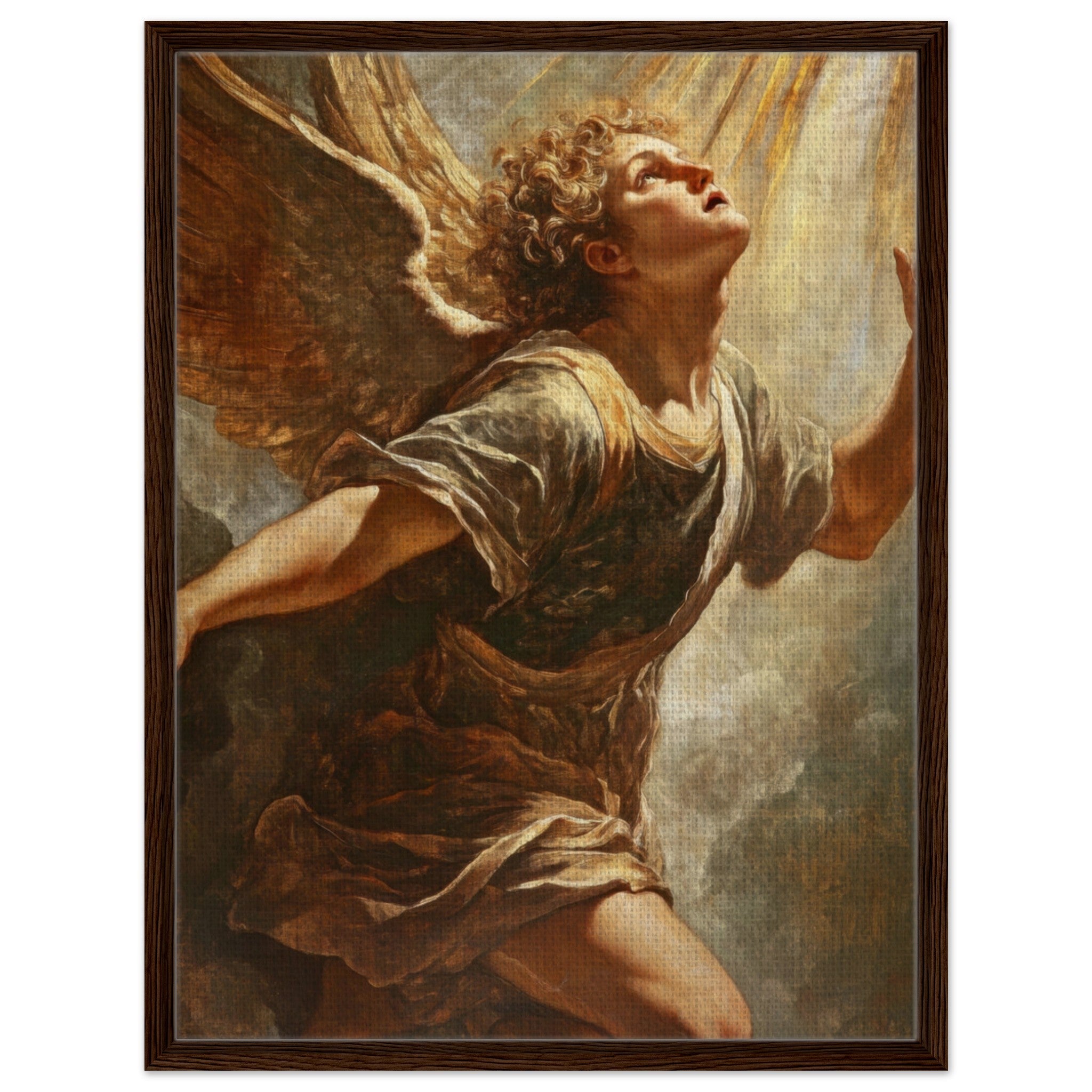 Framed Canvas Portrait - The Fallen Angels Descent Baroque Mythological 4 - Shop Ai Art WebShop - Digital Art online Store