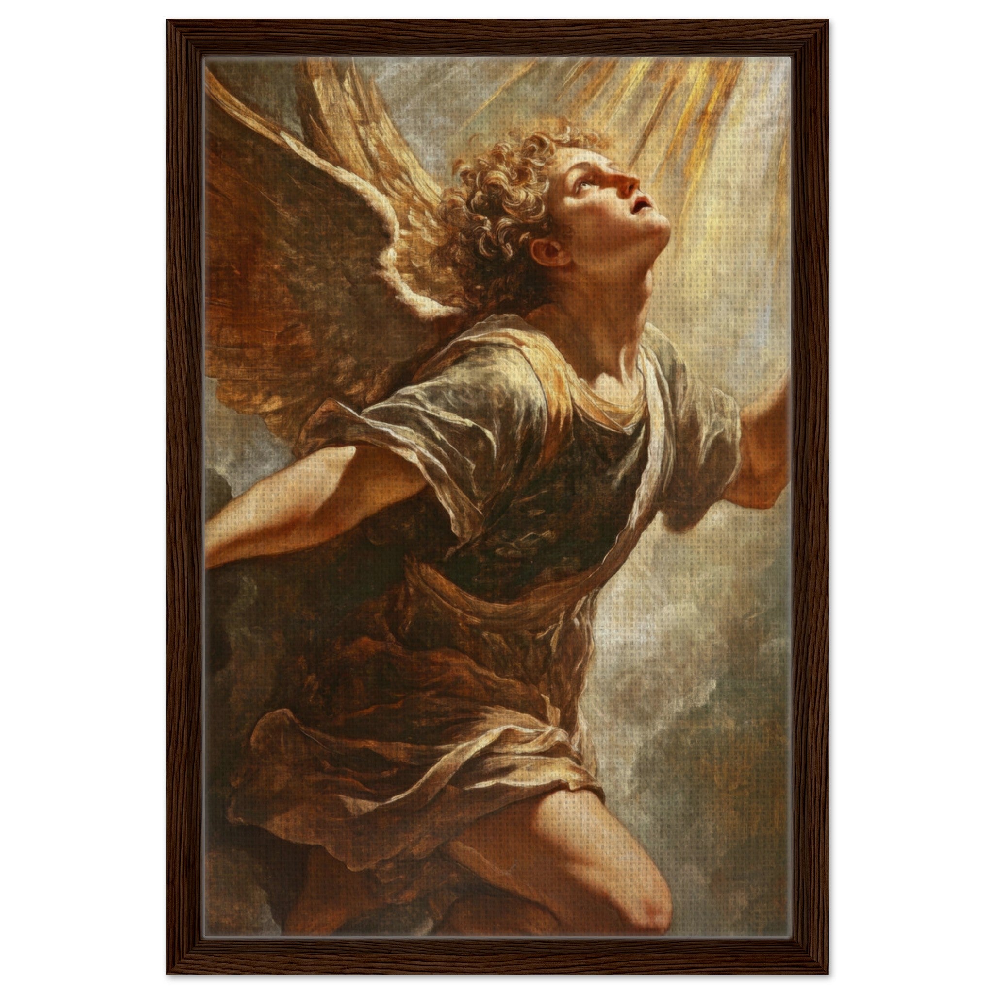 Framed Canvas Portrait - The Fallen Angels Descent Baroque Mythological 4 - Shop Ai Art WebShop - Digital Art online Store
