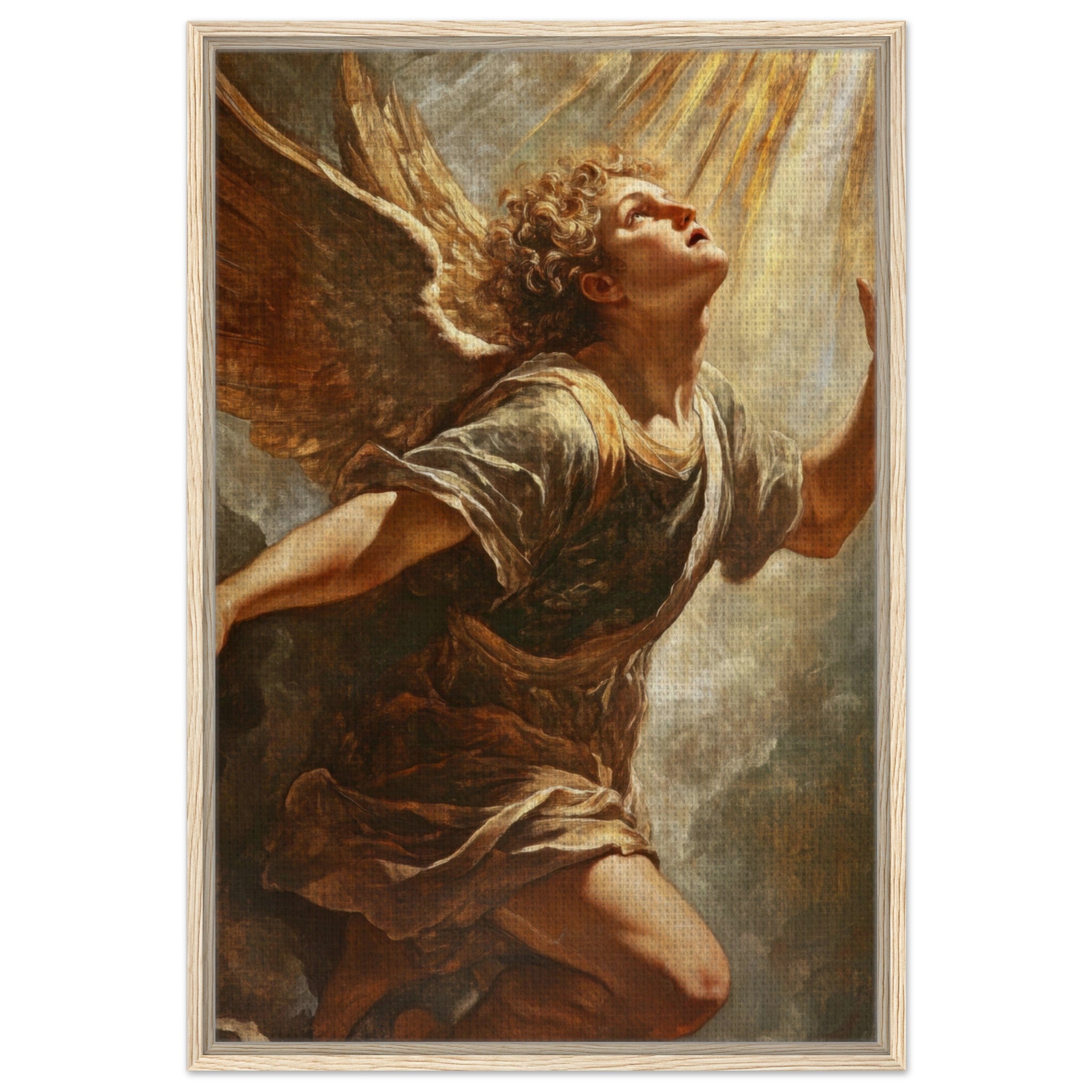 Framed Canvas Portrait - The Fallen Angels Descent Baroque Mythological 4 - Shop Ai Art WebShop - Digital Art online Store