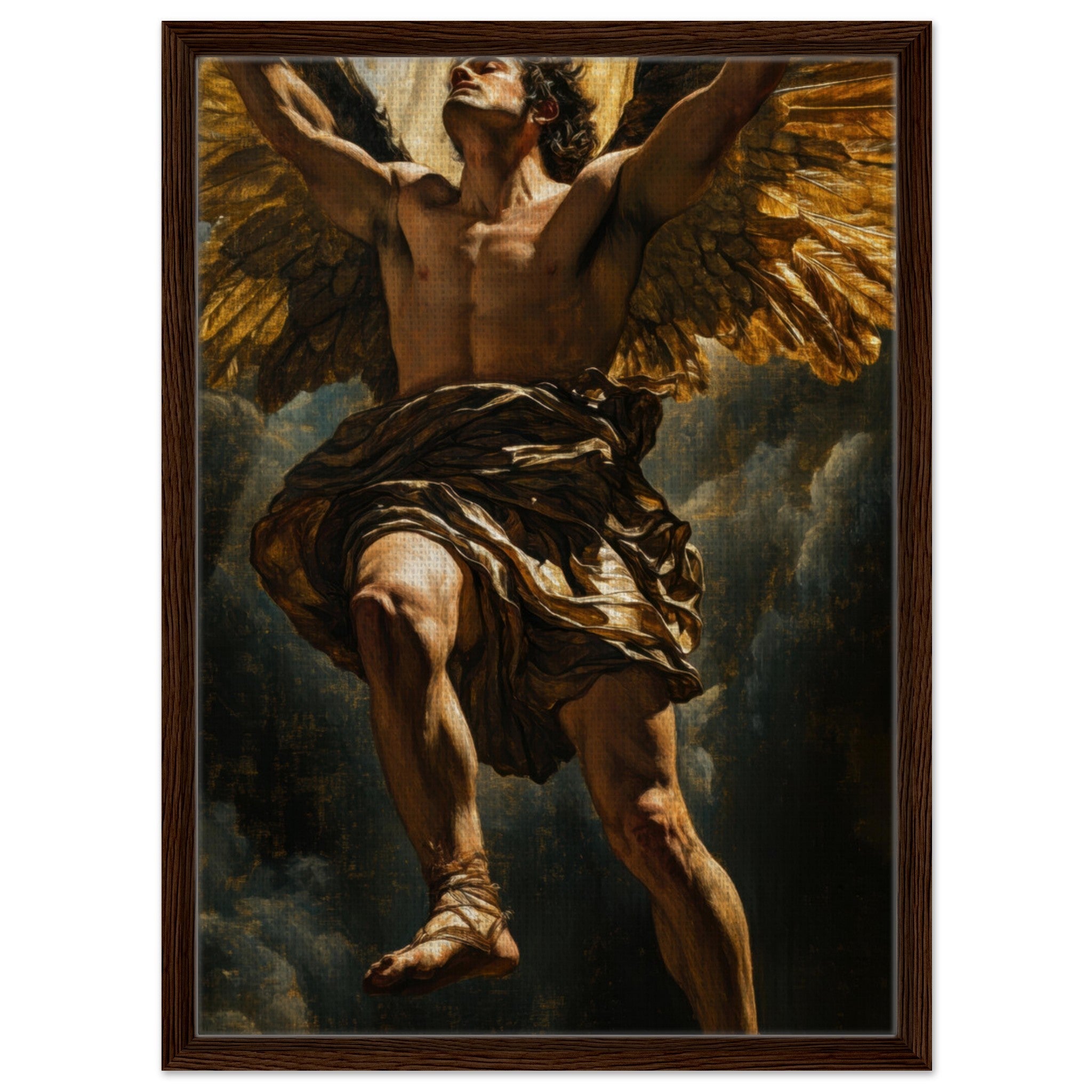 Framed Canvas Portrait - The Fallen Angels Descent Baroque Mythological 5 - Shop Ai Art WebShop - Digital Art online Store