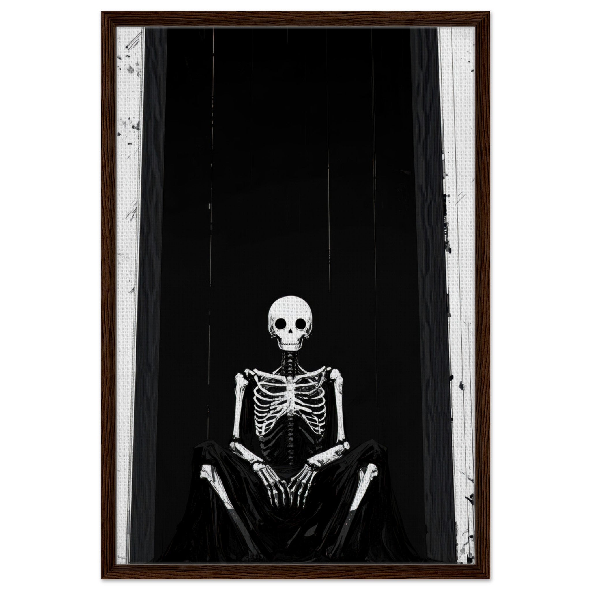 Framed Canvas Portrait - The Hollow King A haunting minimalist piece feat - Shop Ai Art WebShop - Digital Art online Store