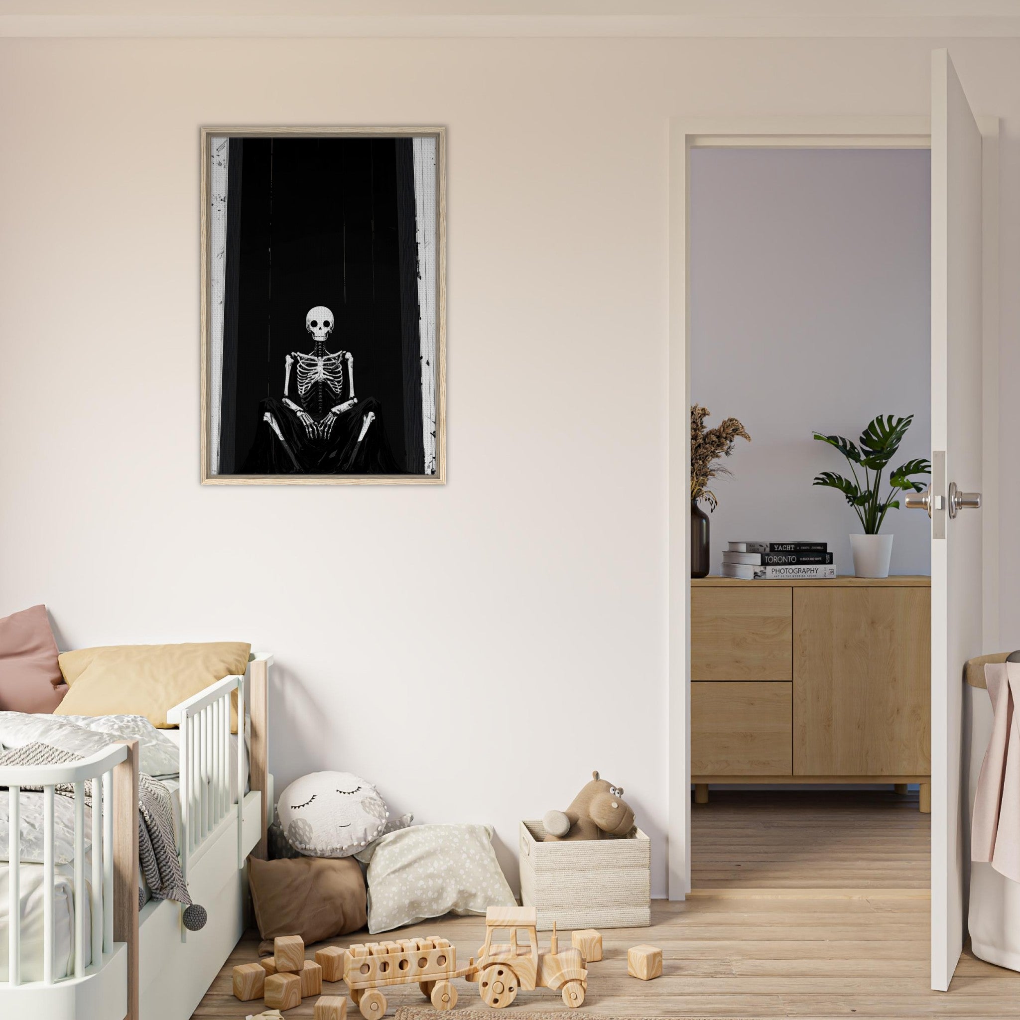 Framed Canvas Portrait - The Hollow King A haunting minimalist piece feat - Shop Ai Art WebShop - Digital Art online Store