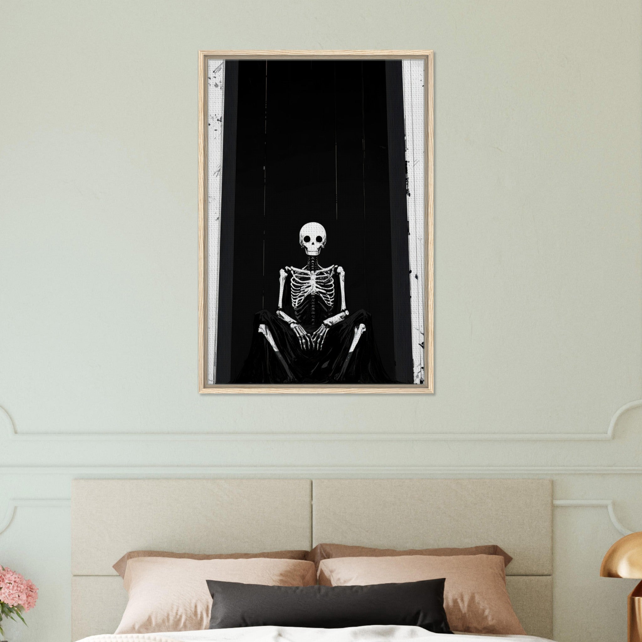 Framed Canvas Portrait - The Hollow King A haunting minimalist piece feat - Shop Ai Art WebShop - Digital Art online Store