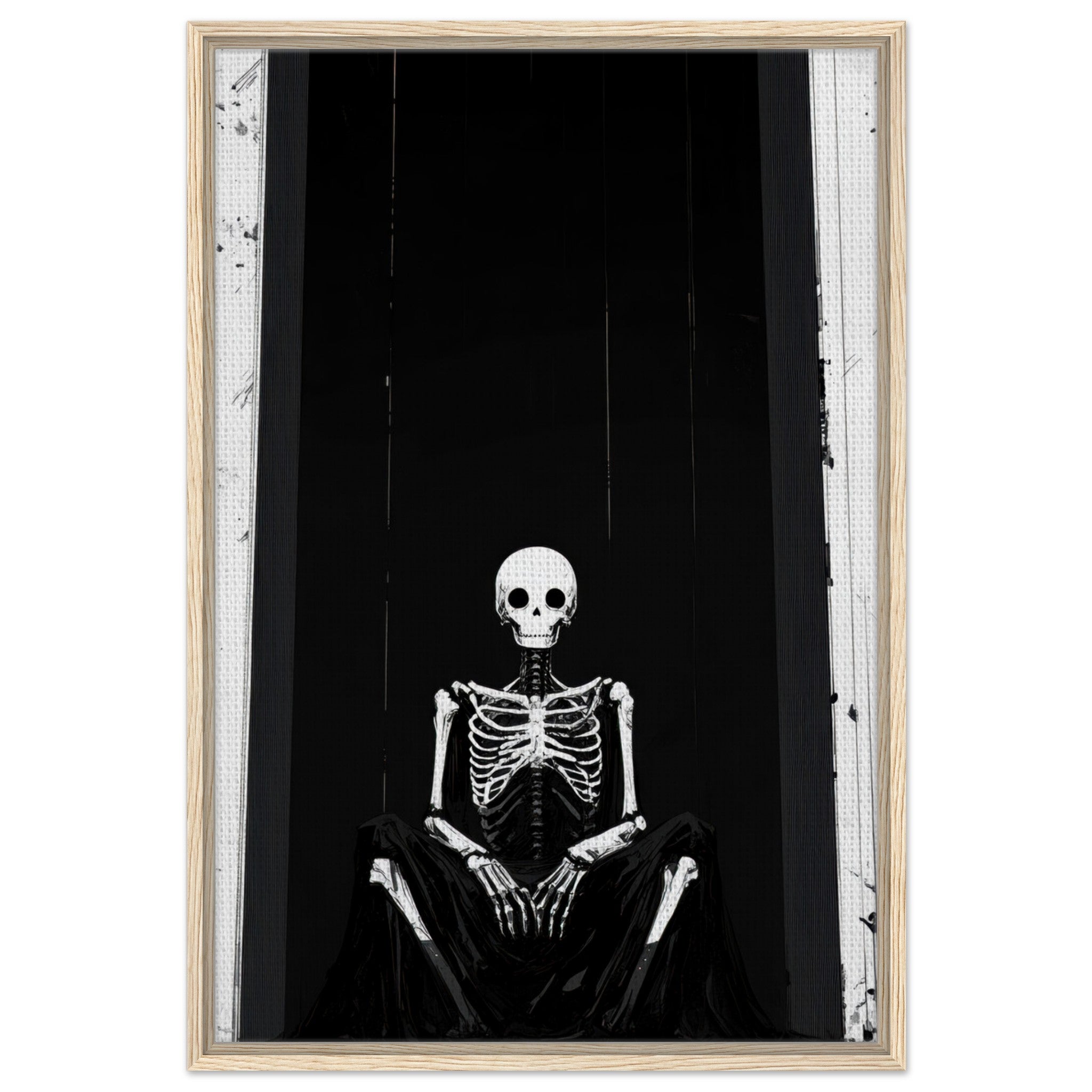 Framed Canvas Portrait - The Hollow King A haunting minimalist piece feat - Shop Ai Art WebShop - Digital Art online Store