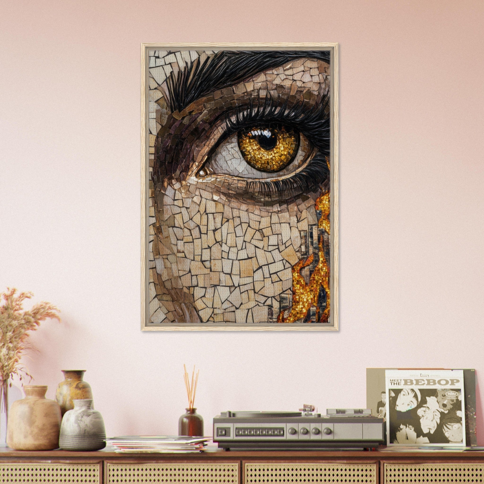 Framed Canvas Portrait - The Oracles Forbidden Prophecy Byzantine Mosaic 2 - Shop Ai Art WebShop - Digital Art online Store