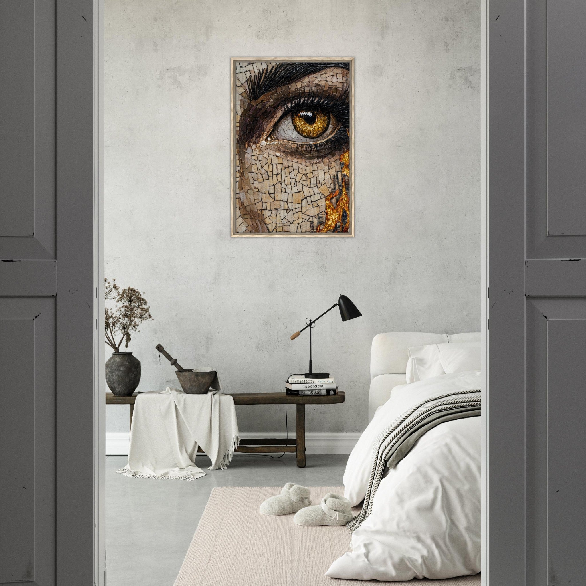Framed Canvas Portrait - The Oracles Forbidden Prophecy Byzantine Mosaic 2 - Shop Ai Art WebShop - Digital Art online Store